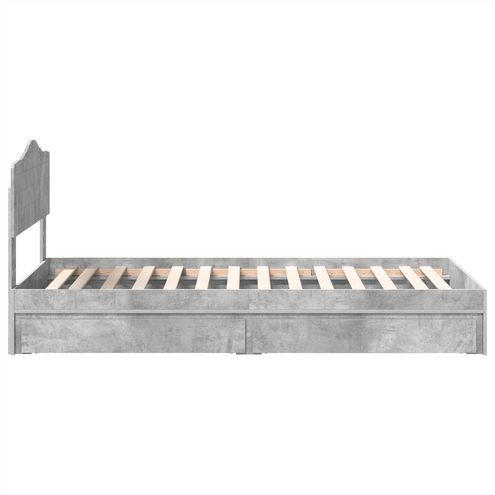 Krevet s od storage Betonski sivi 90 x 190 cm Konstruirano drvo
