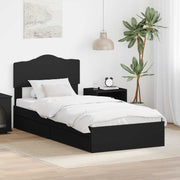 Krevet s od storage Crna 70 x 190 cm Konstruirano drvo