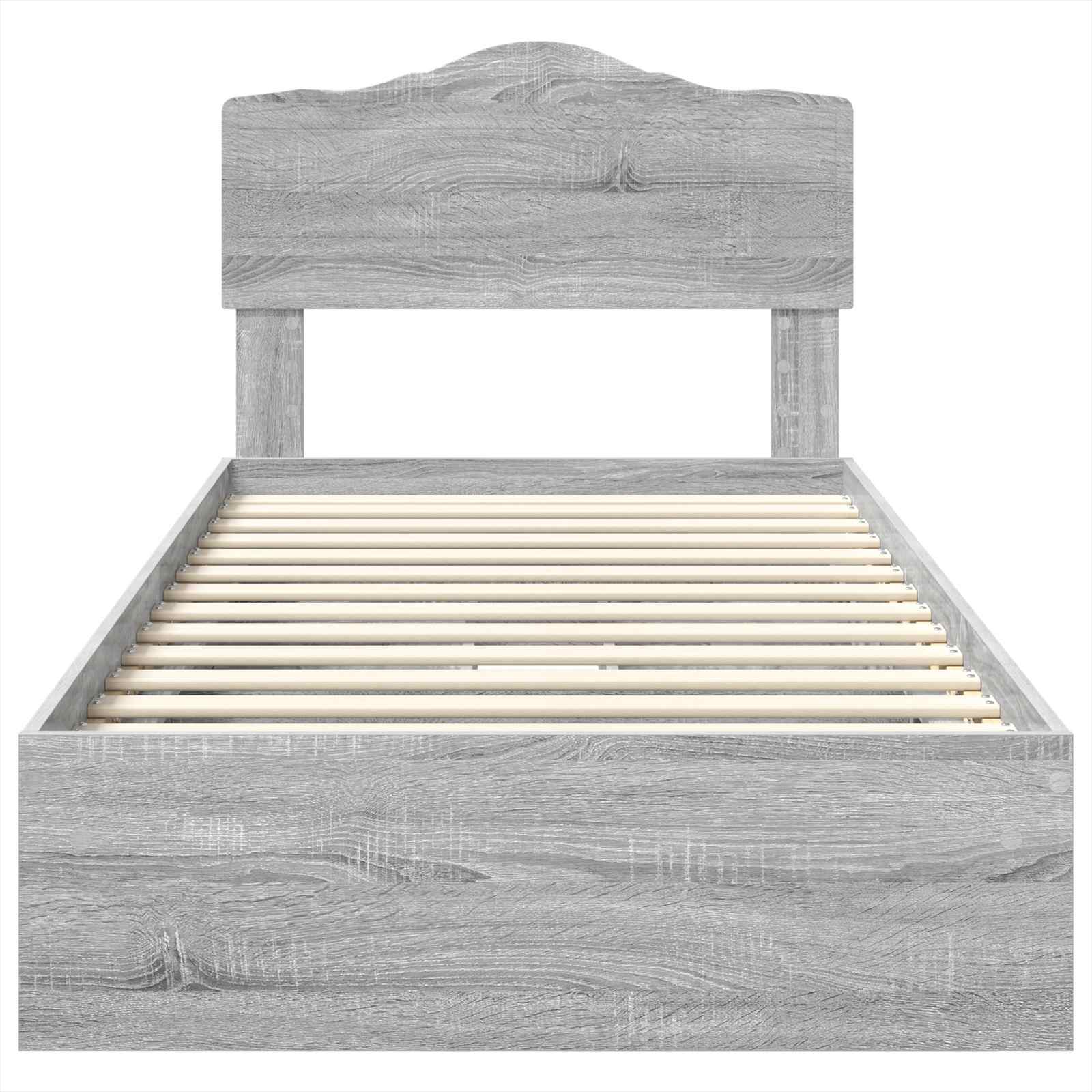 Krevet s od storage Siva Sonoma 70 x 190 cm Konstruirano drvo