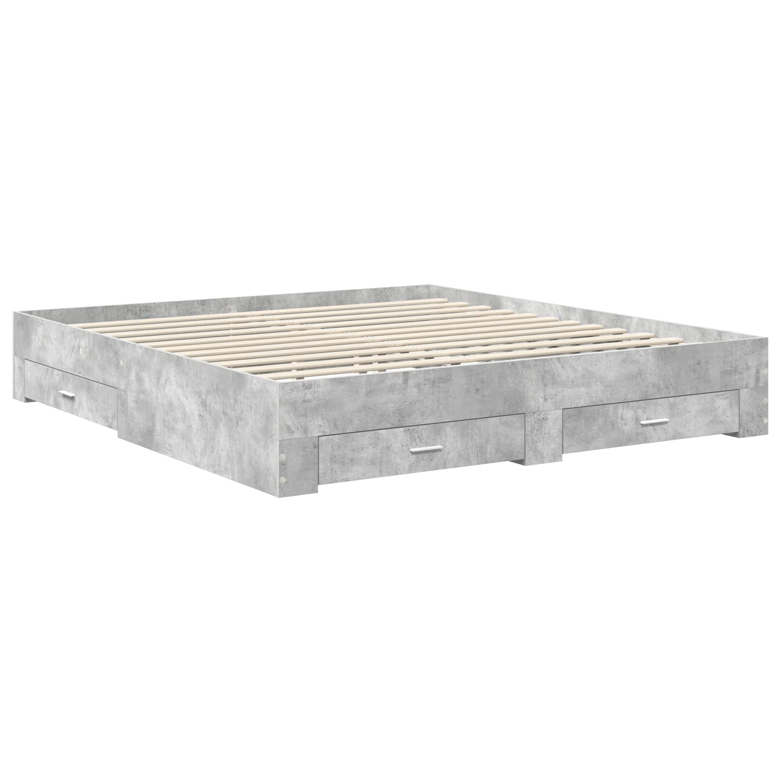 Krevetna konstrukcija s uzglavljem Betonski sivi 200 x 200 cm