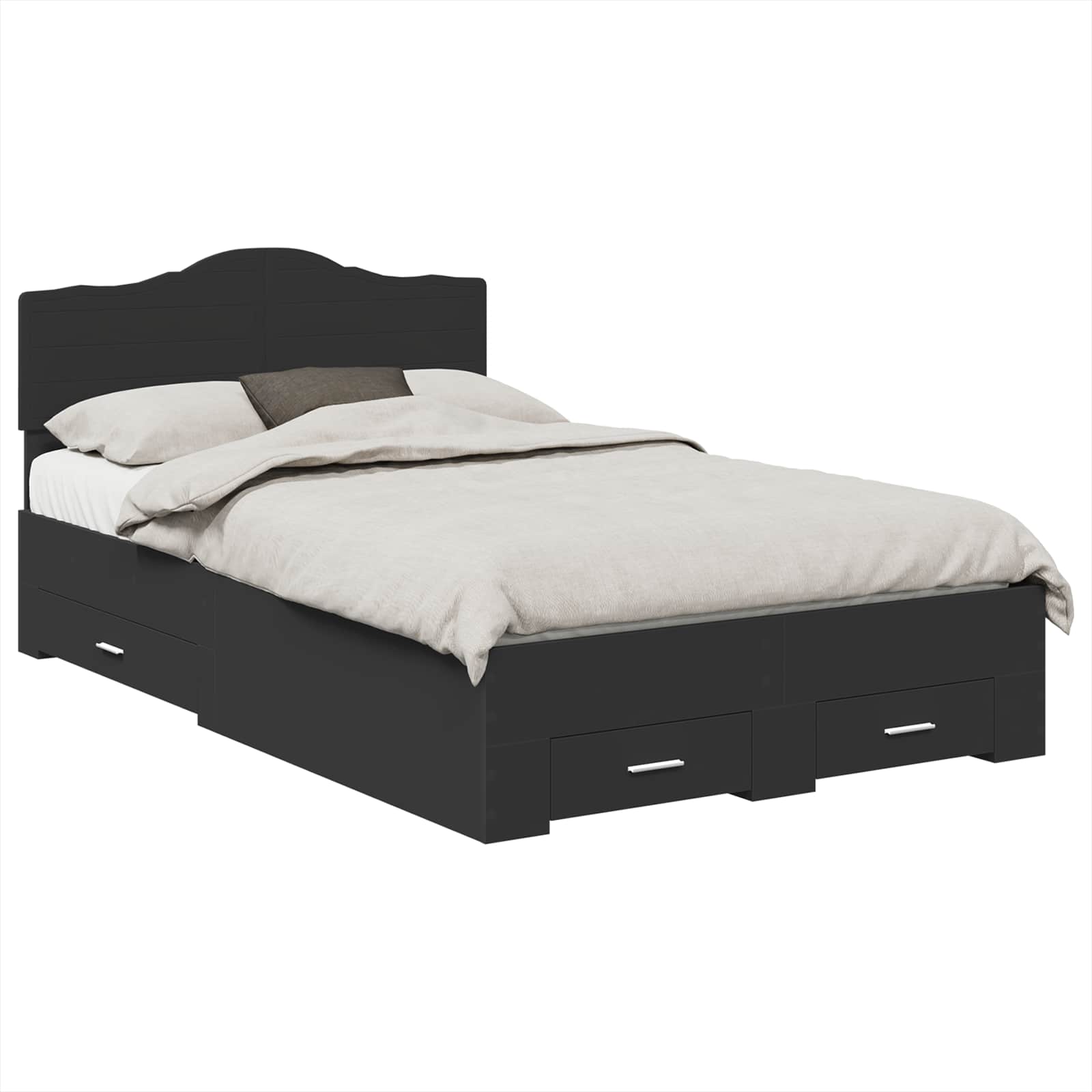 Krevetna konstrukcija Crna 135 x 190 cm Konstruirano drvo