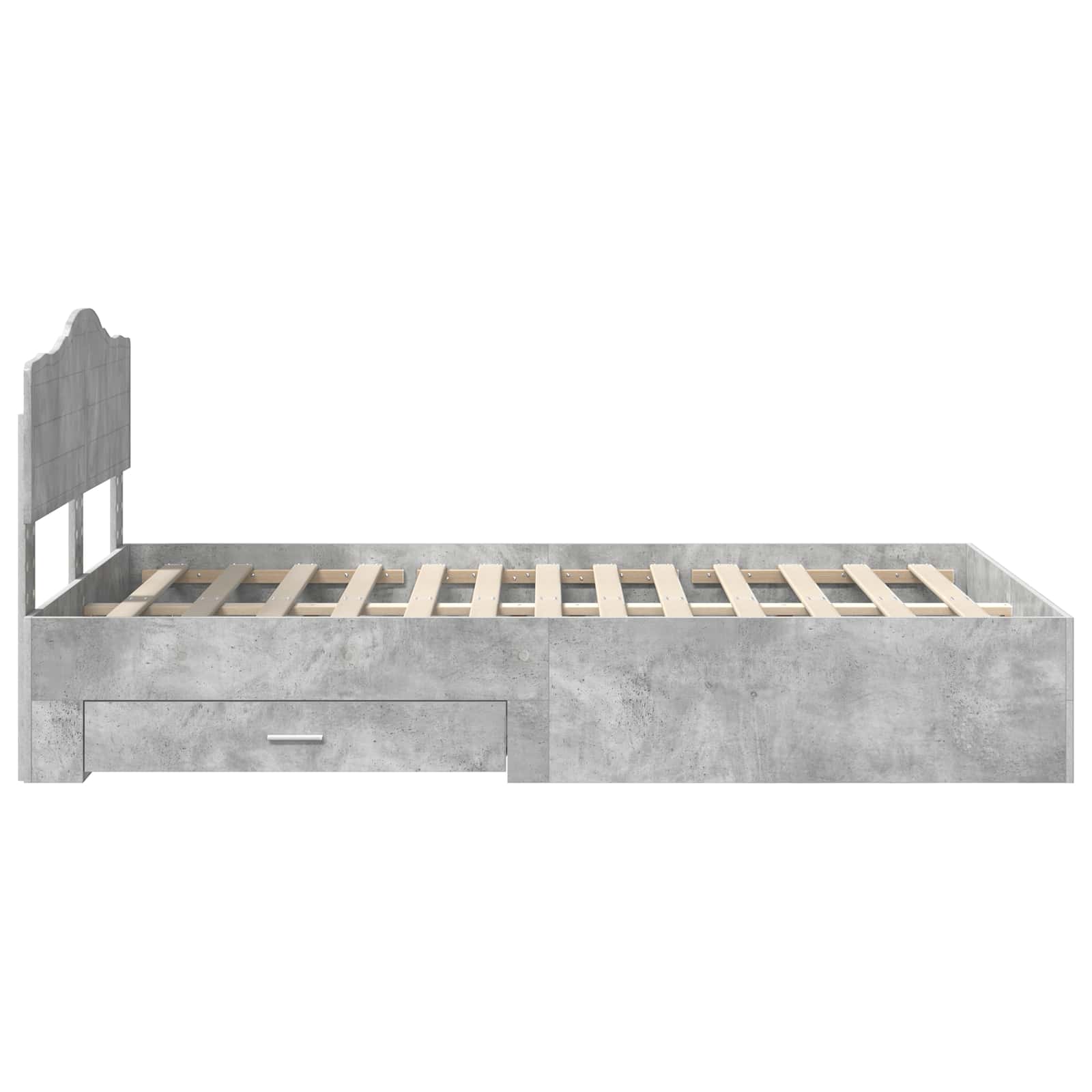 Krevetna konstrukcija s uzglavljem Betonski sivi 135 x 190 cm
