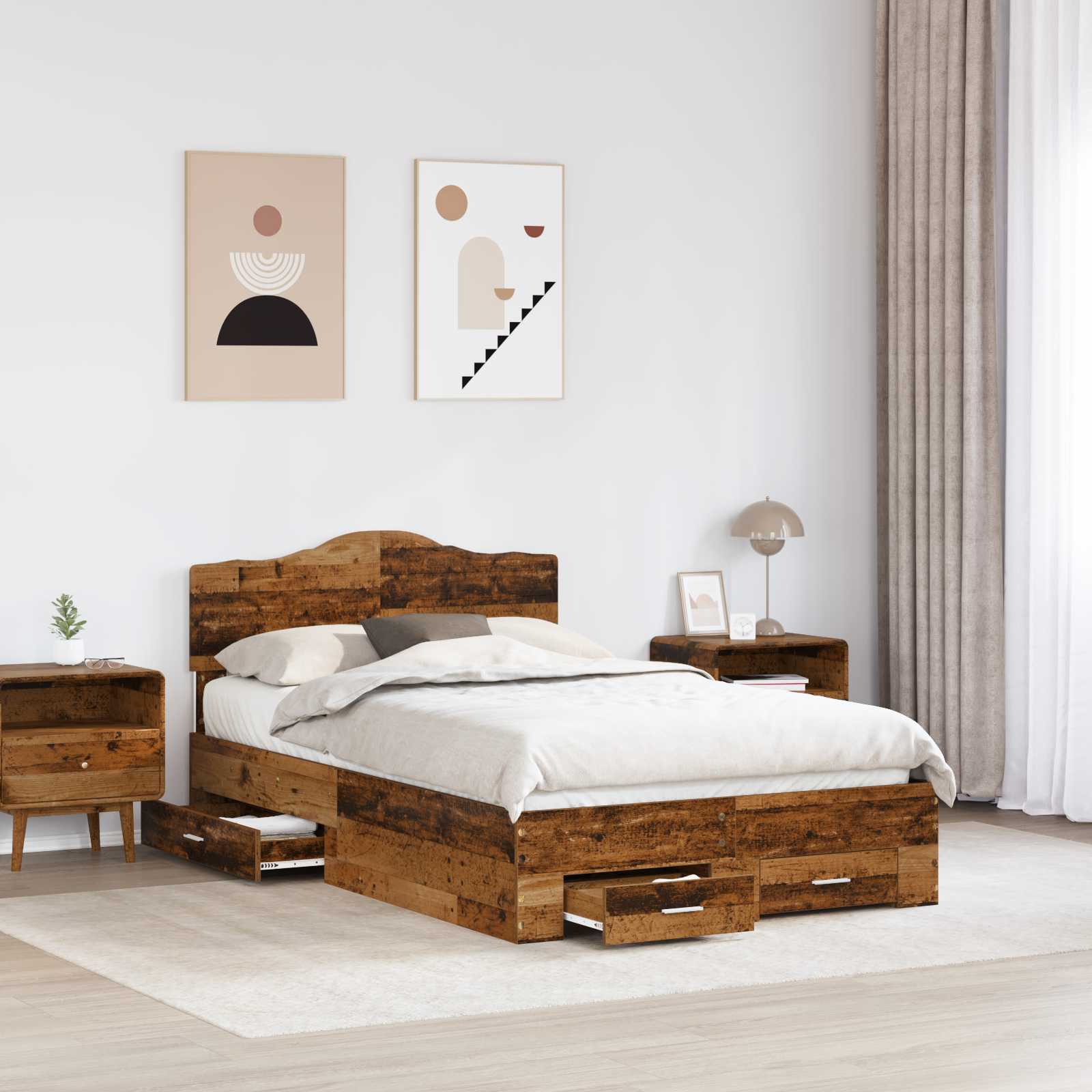 Krevetna konstrukcija Staro drvo 120 x 190 cm Konstruirano drvo