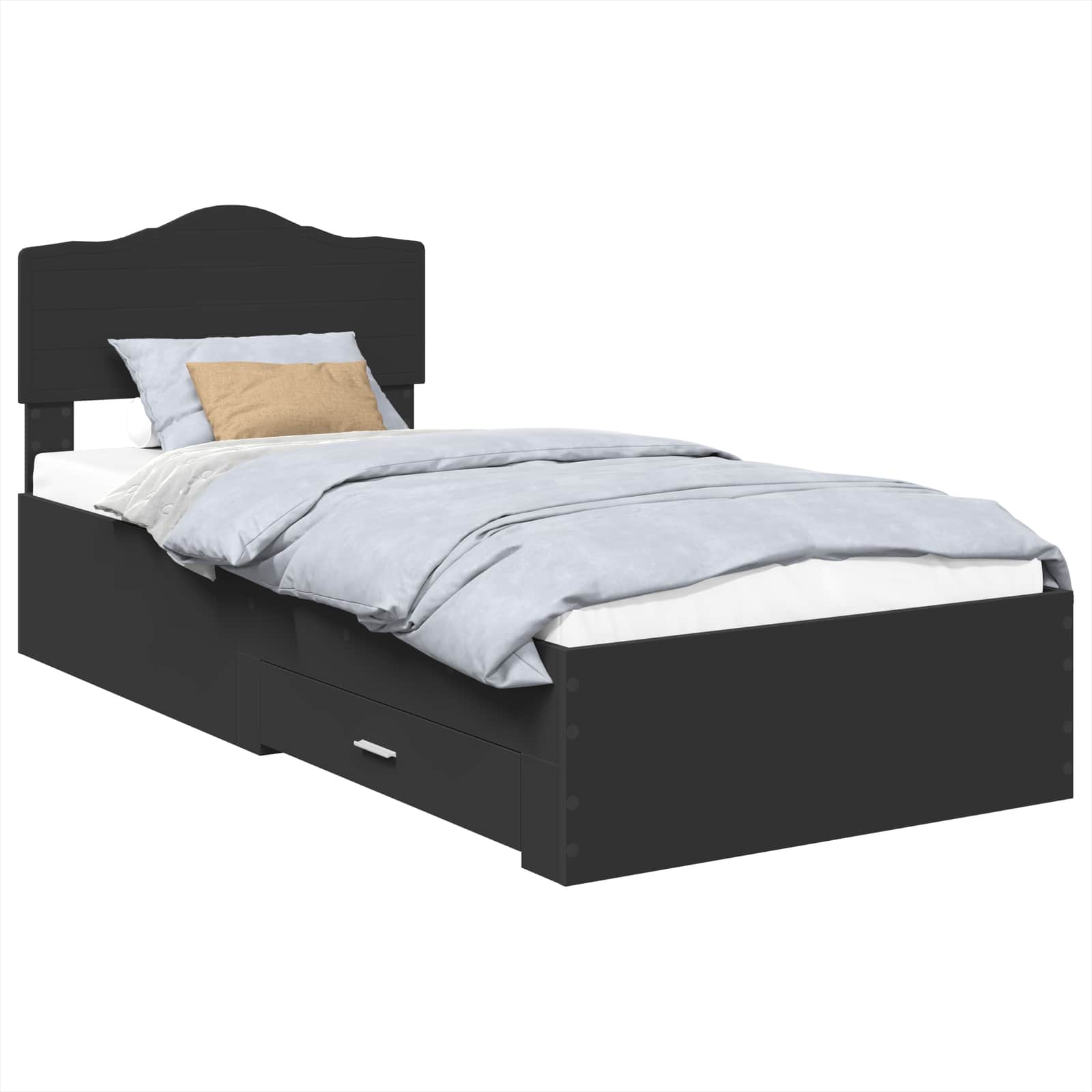 Krevetna konstrukcija Crna 100 x 200 cm Konstruirano drvo
