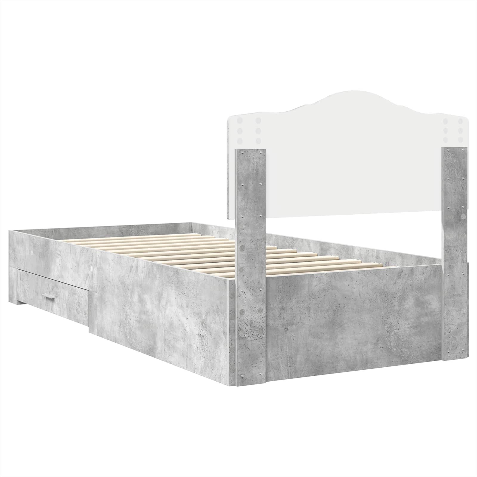 Krevetna konstrukcija s uzglavljem Betonski sivi 90 x 200 cm