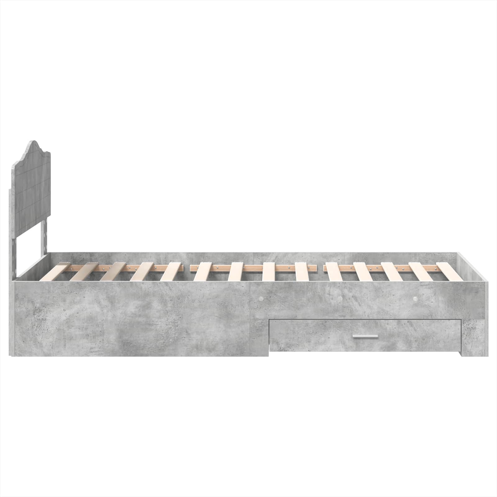 Krevetna konstrukcija s uzglavljem Betonski sivi 90 x 200 cm