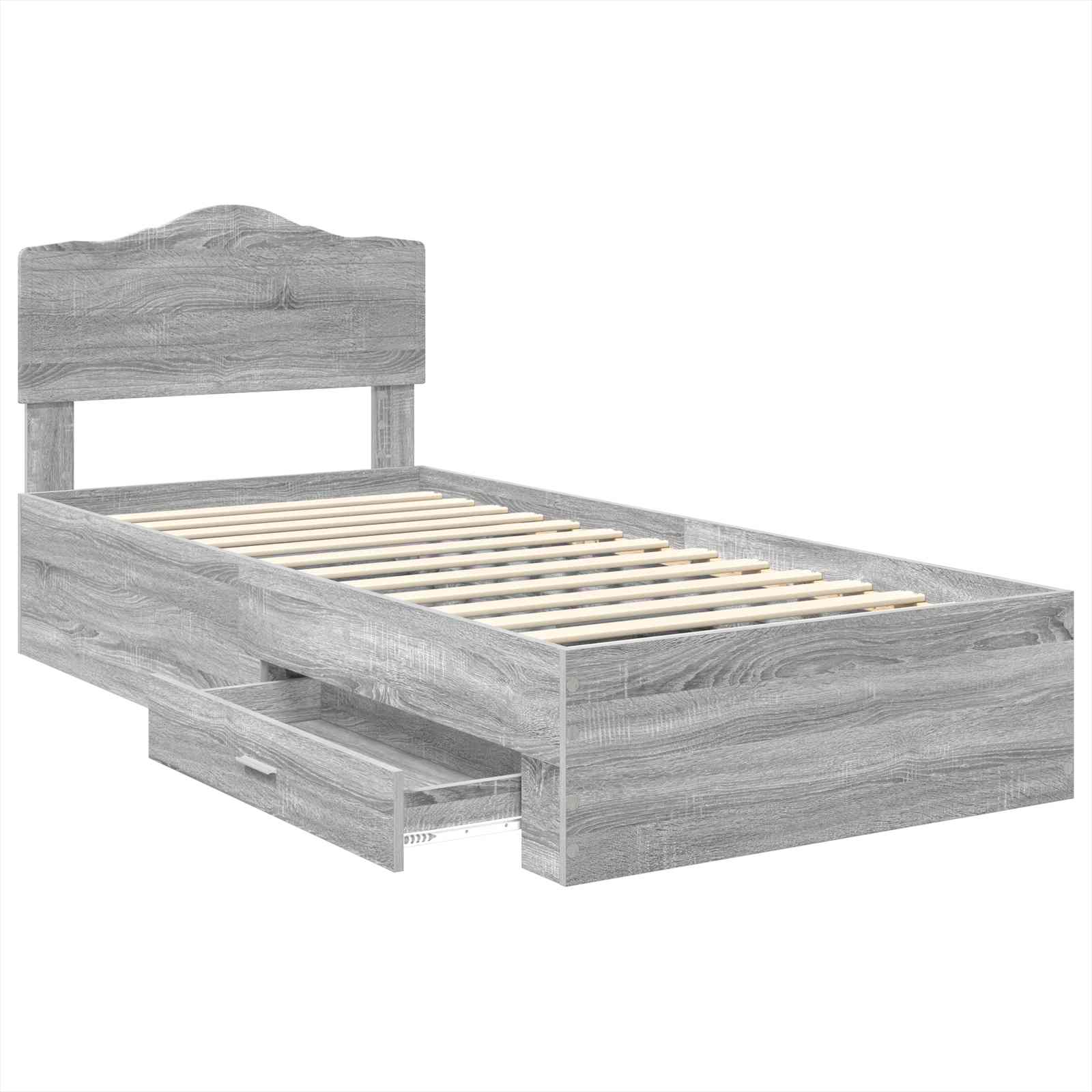 Krevetna konstrukcija Siva Sonoma 90 x 200 cm Konstruirano drvo