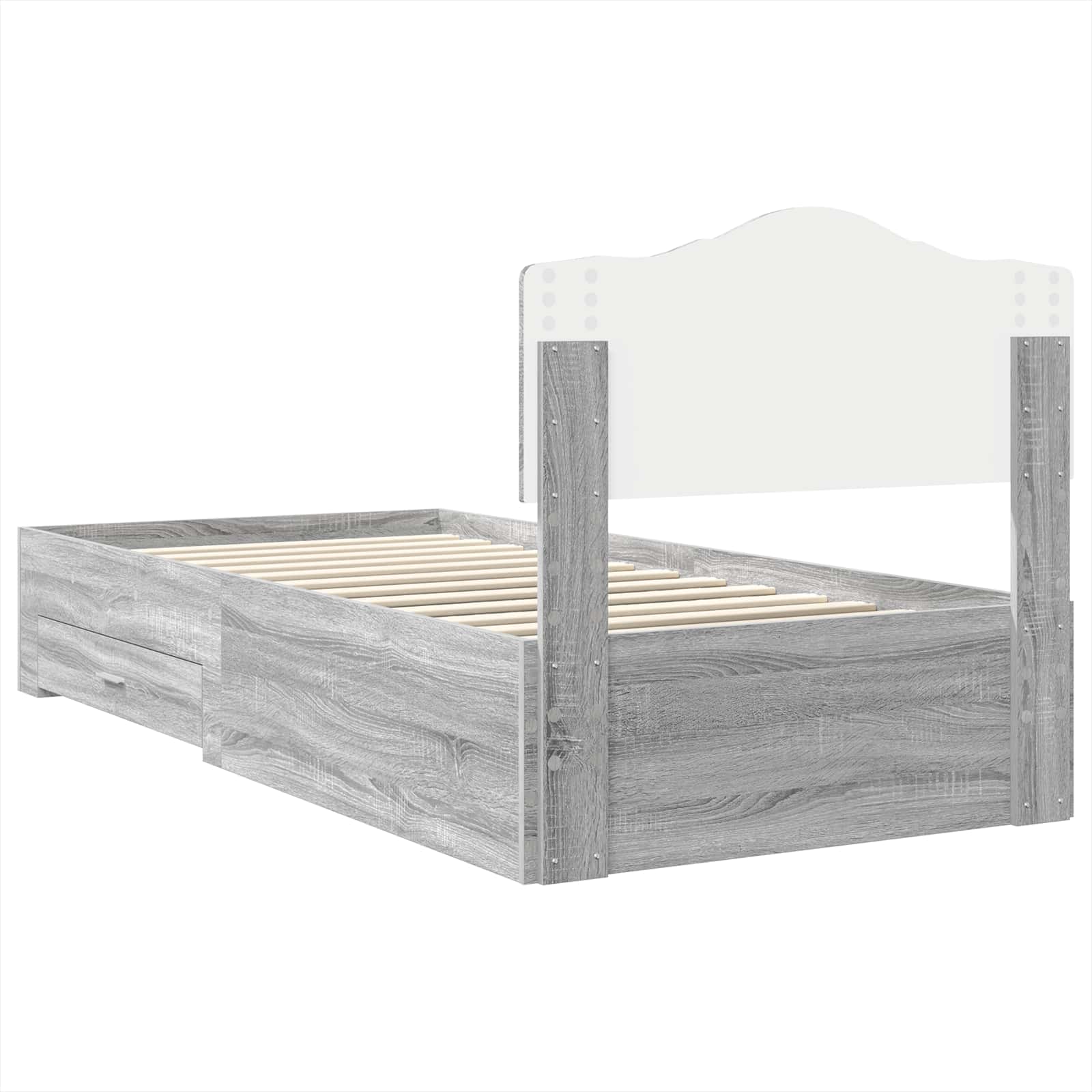 Krevetna konstrukcija Siva Sonoma 90 x 190 cm Konstruirano drvo