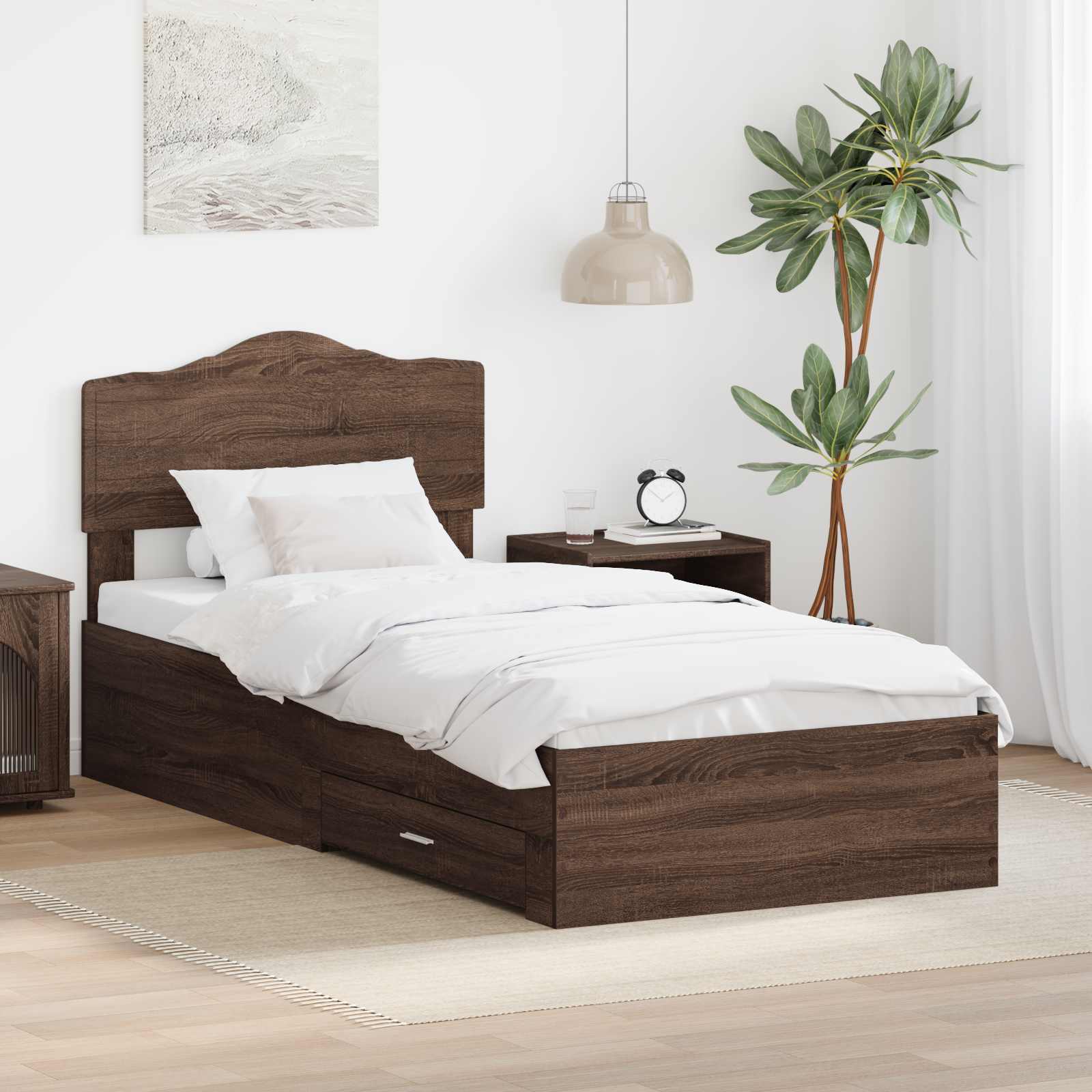 Krevetna konstrukcija Smeđi hrast 70 x 190 cm Konstruirano drvo