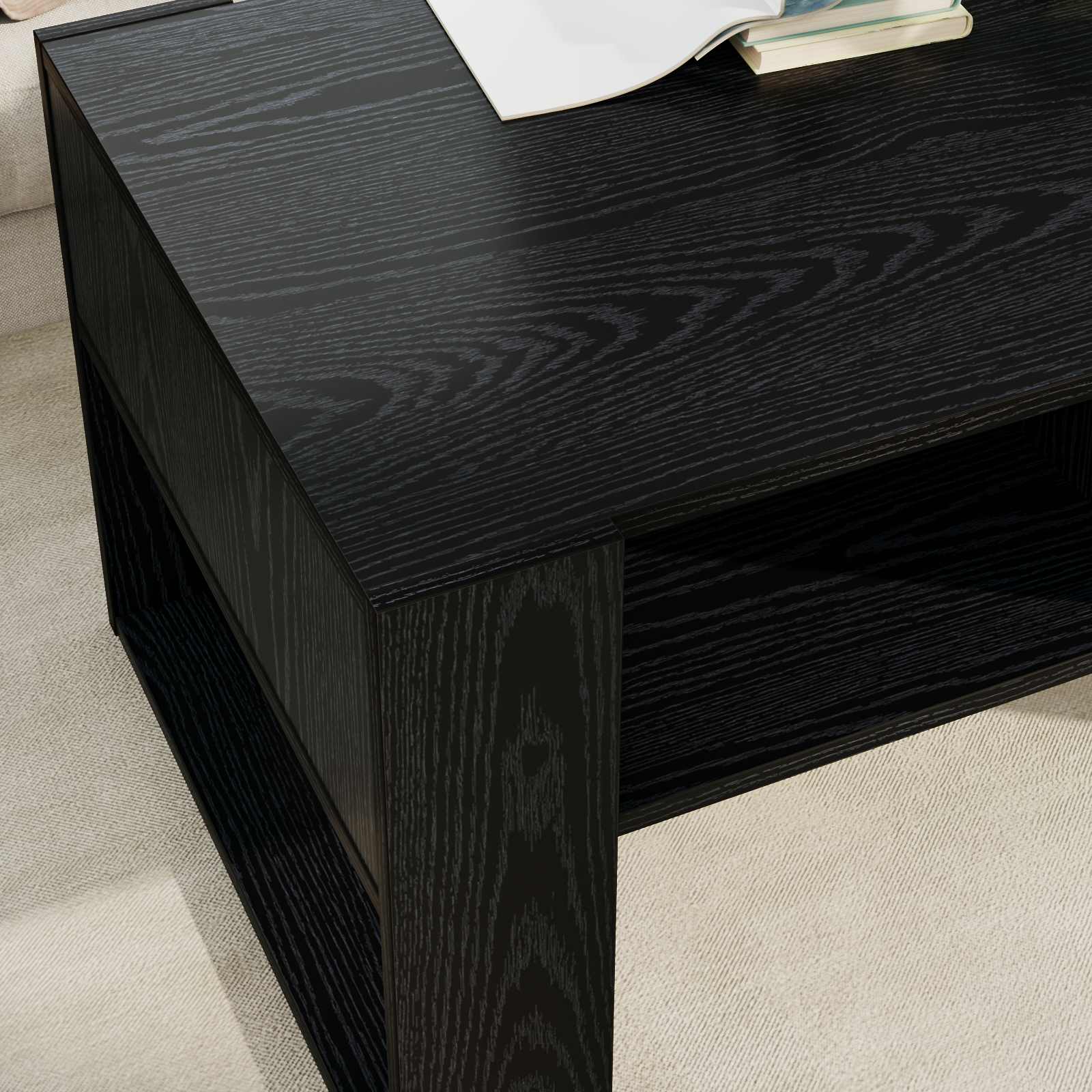 Kava Stol Crni hrast 92 x 53 x 45 cm Konstruirano drvo