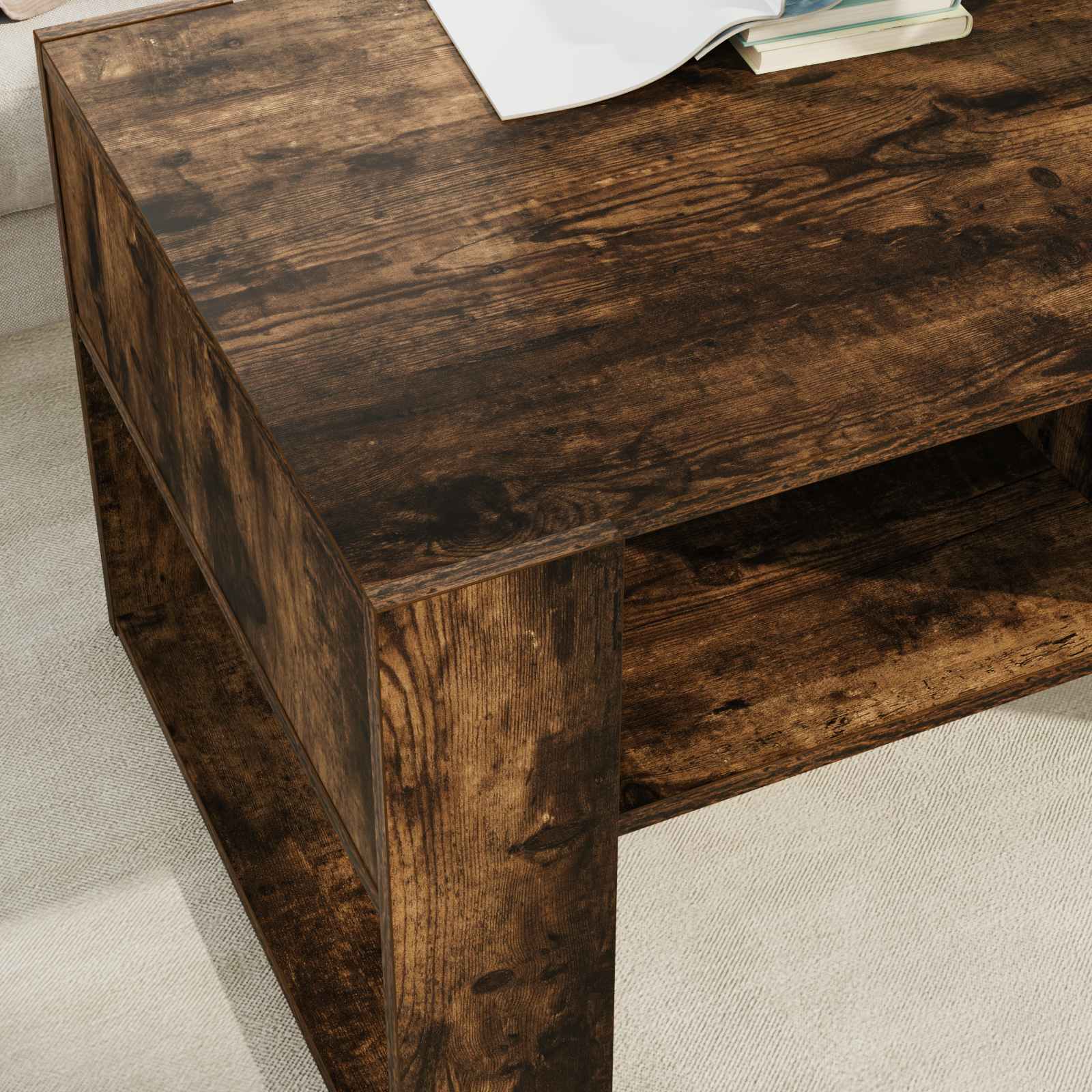 Kava Stol Dimljeni hrast 92 x 53 x 45 cm Konstruirano drvo