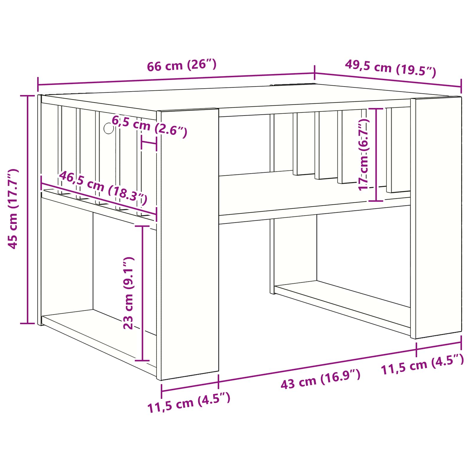 Kava Stol Staro drvo 66 x 49,5 x 45 cm Konstruirano drvo