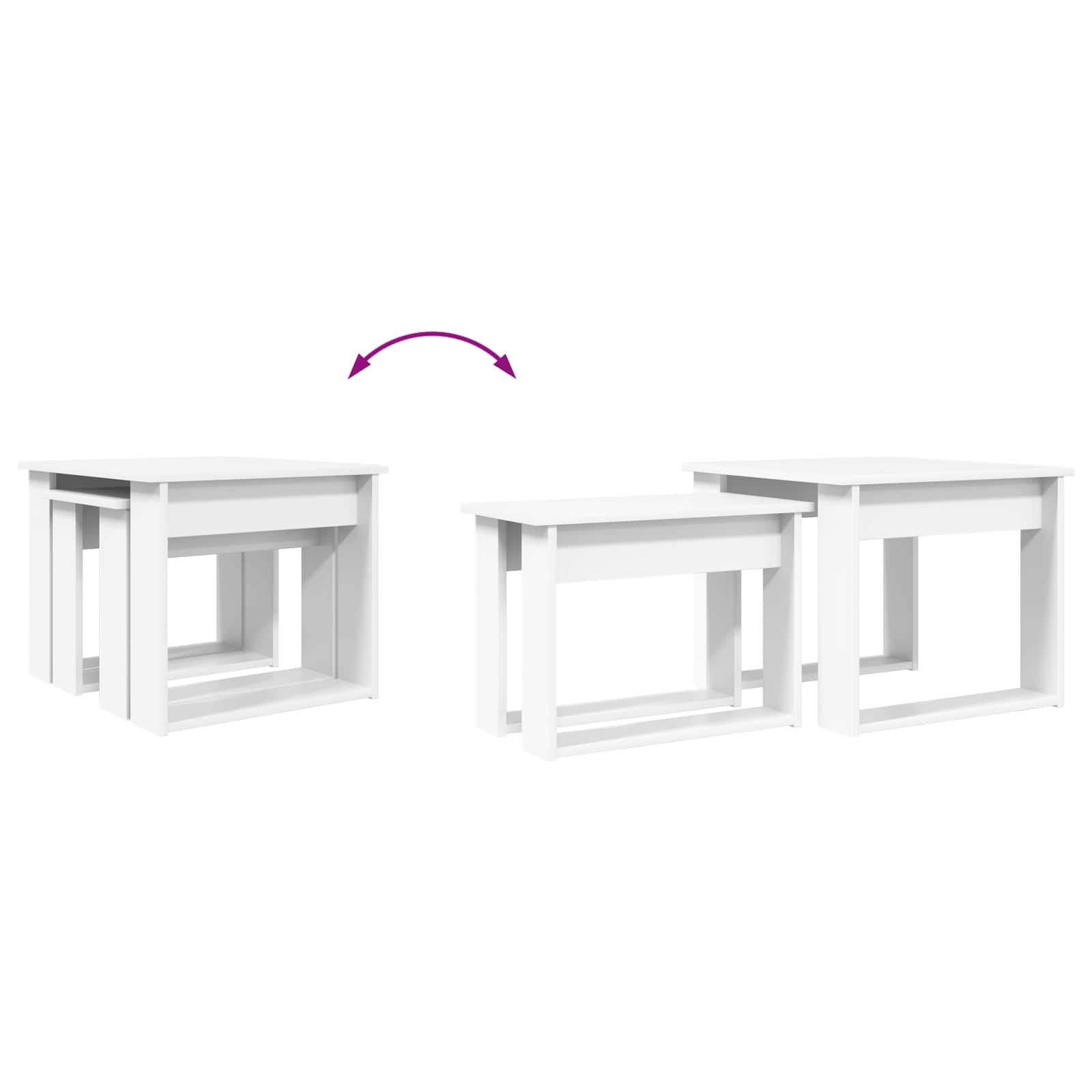 Set stolića za kavu 2 pcs Bijelo Konstruirano drvo