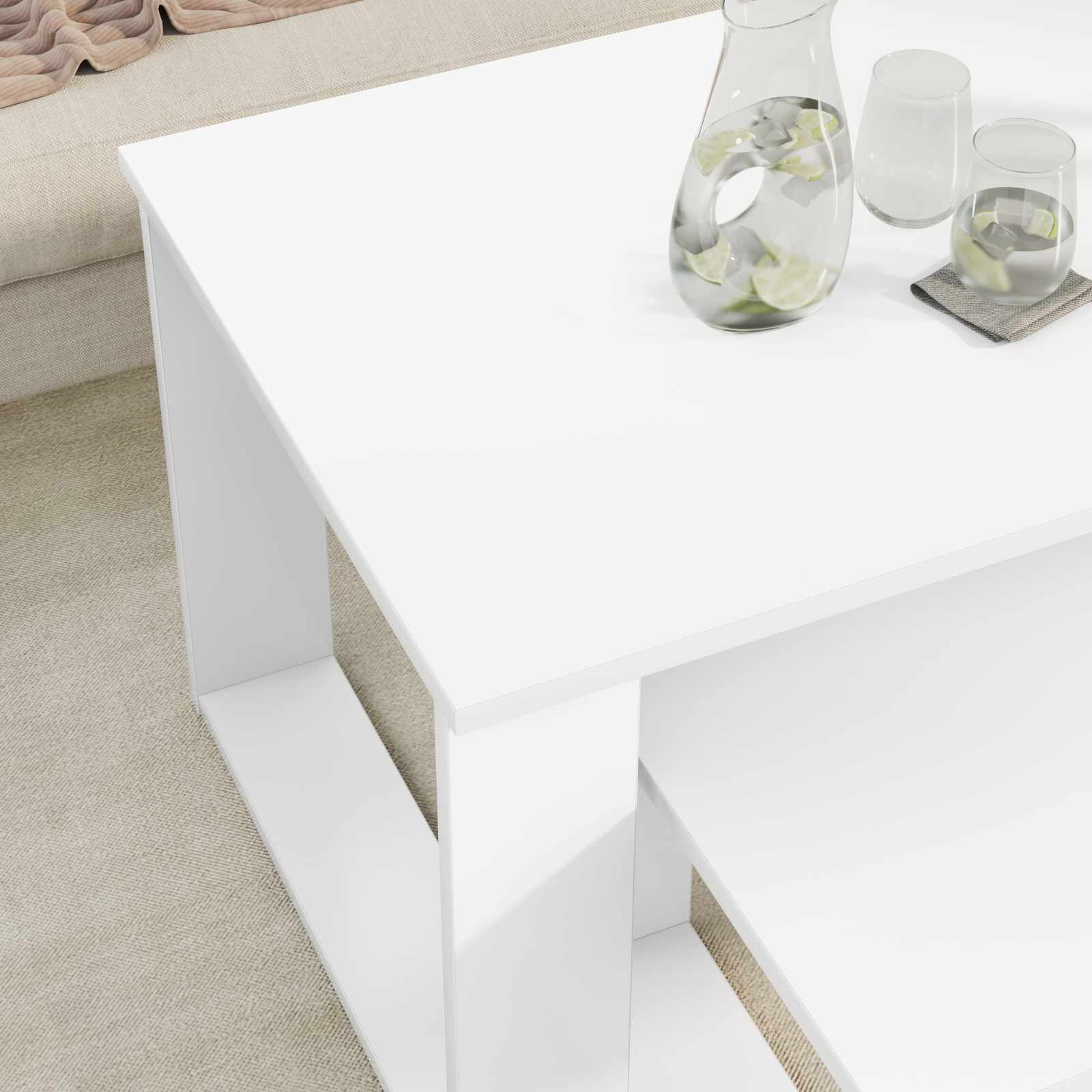 Set stolića za kavu 2 pcs Bijelo Konstruirano drvo