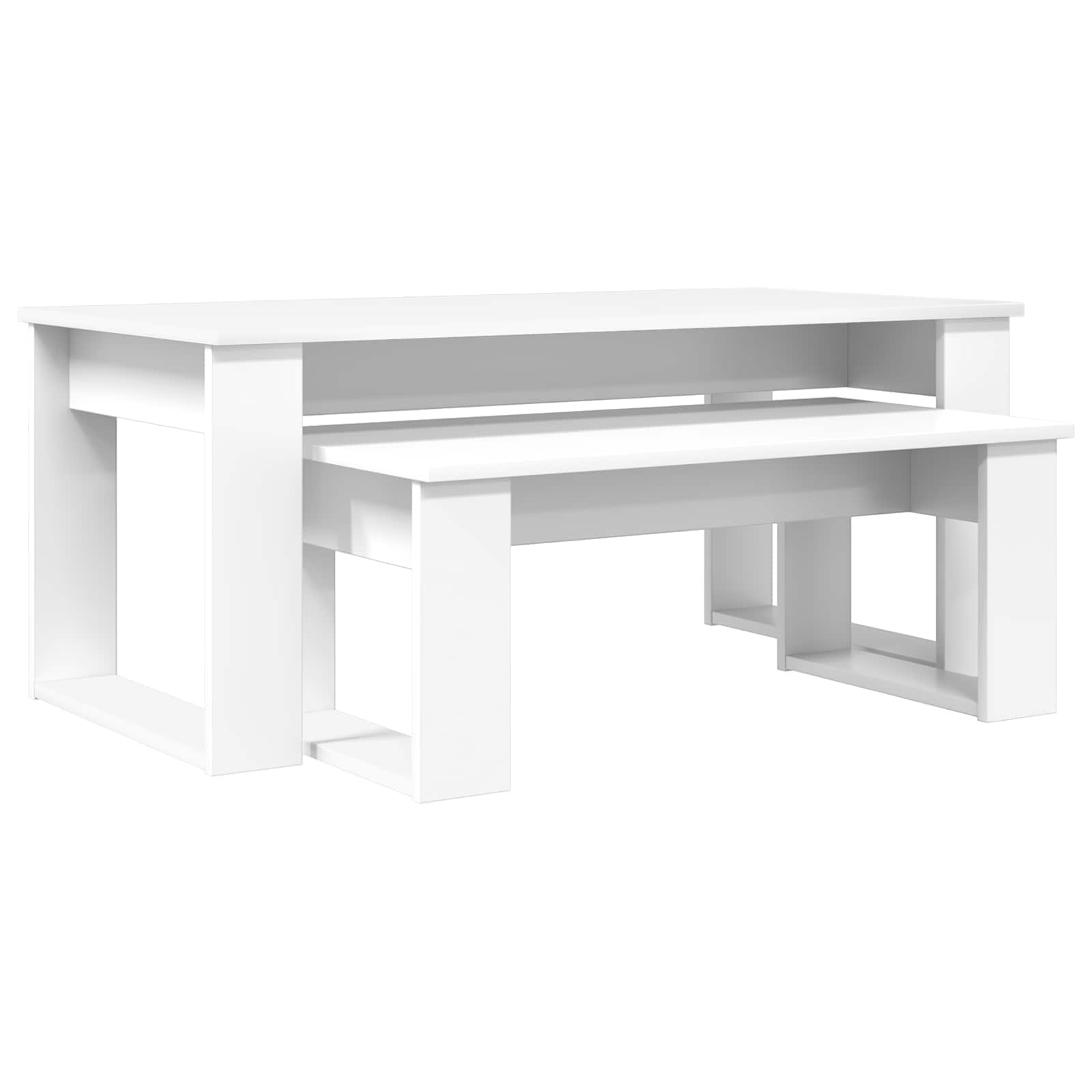 Set stolića za kavu 2 pcs Bijelo Konstruirano drvo