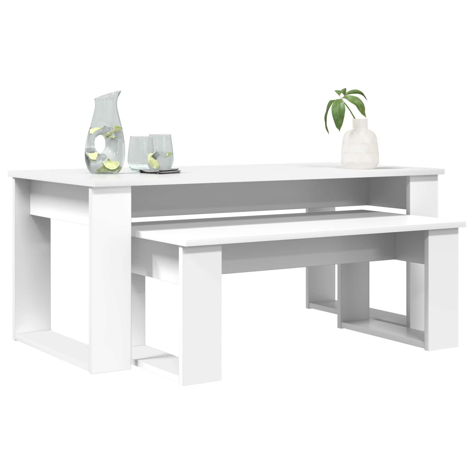 Set stolića za kavu 2 pcs Bijelo Konstruirano drvo