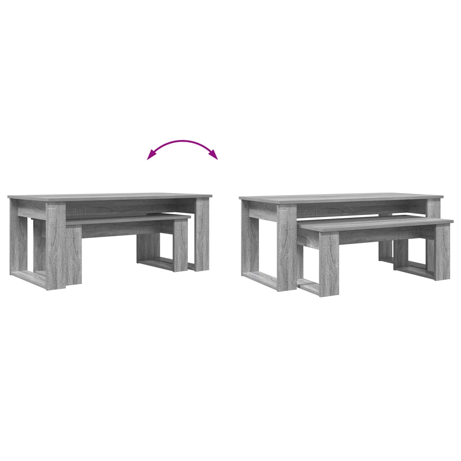 Set stolića za kavu 2 pcs Siva Sonoma Konstruirano drvo