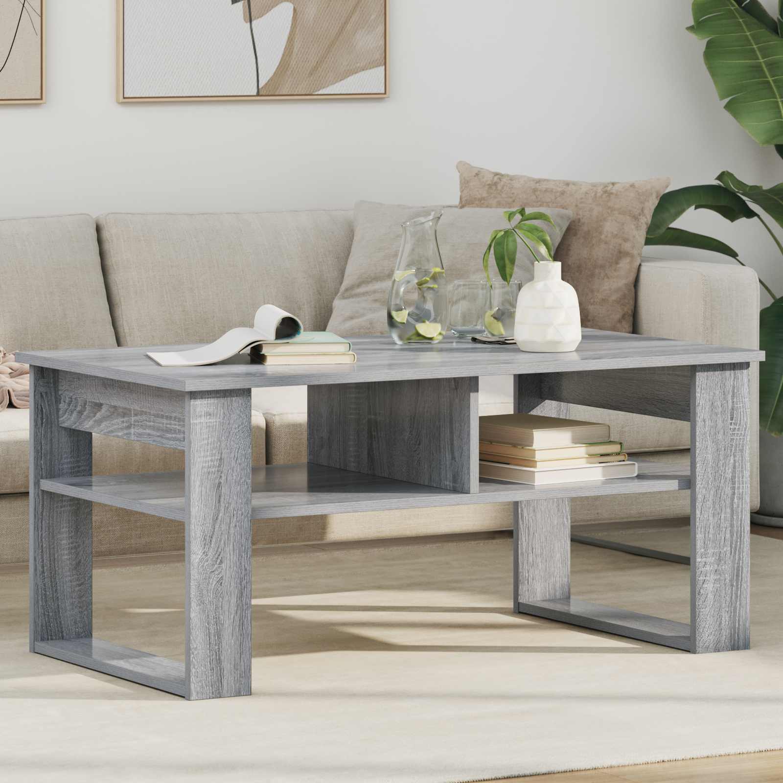 Kava Stol Siva Sonoma 96 x 54 x 44 cm Konstruirano drvo