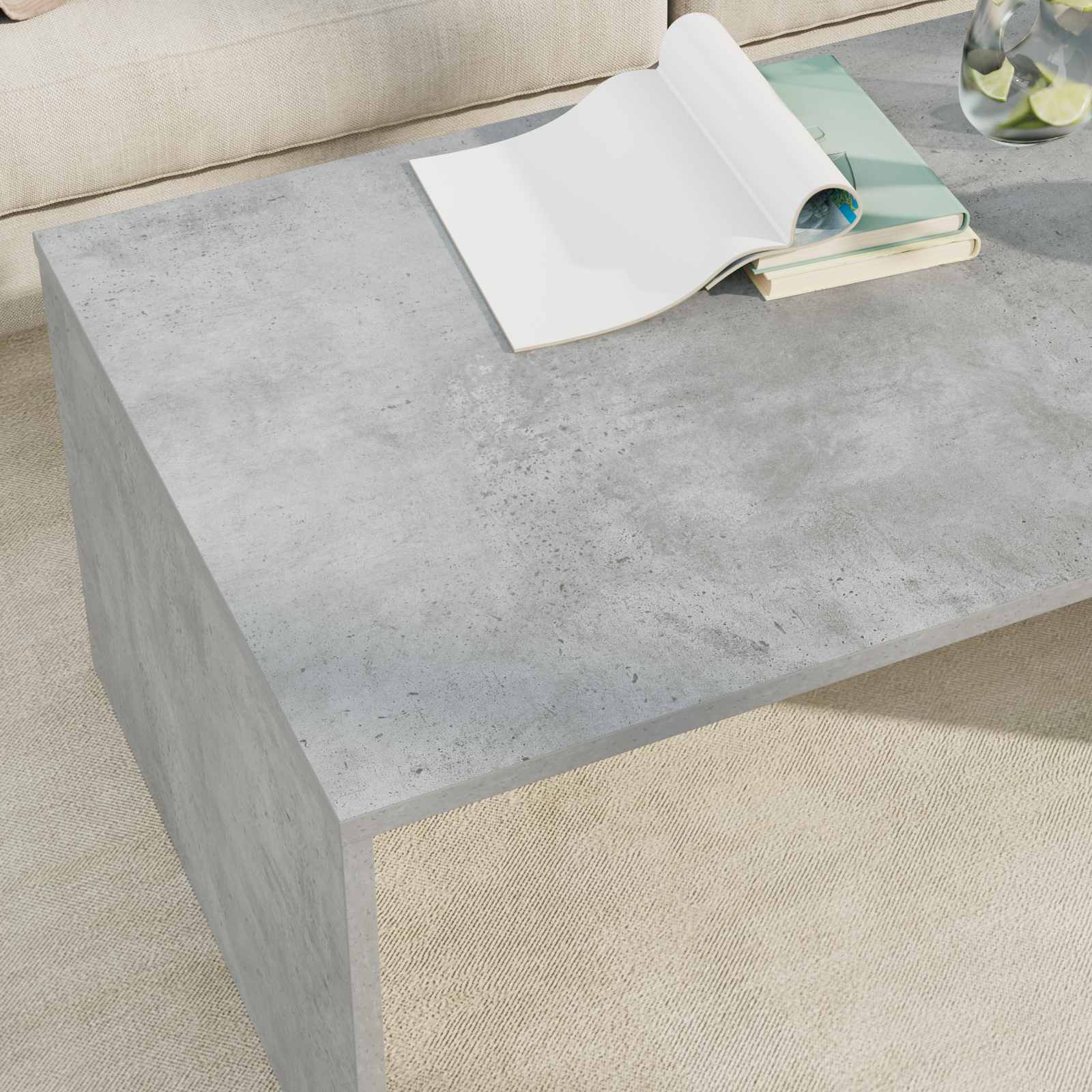 Kava Stol Betonski sivi 95 x 50 x 34 cm Konstruirano drvo