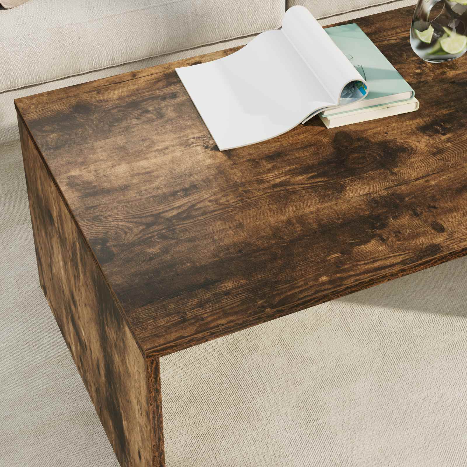 Kava Stol Dimljeni hrast 95 x 50 x 34 cm Konstruirano drvo