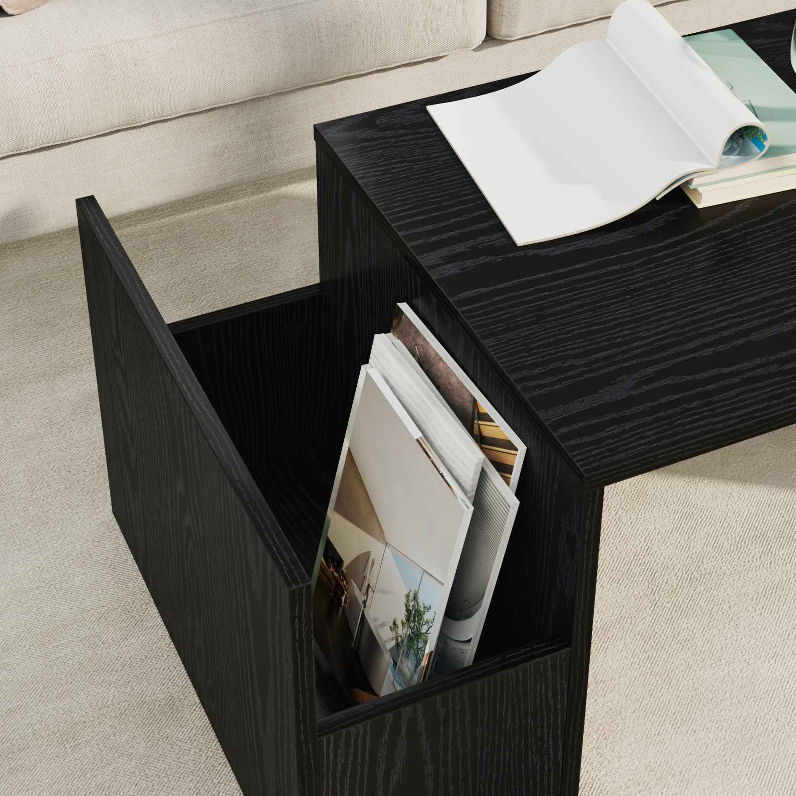 Kava Stol Crni hrast 90 x 45 x 35 cm Konstruirano drvo