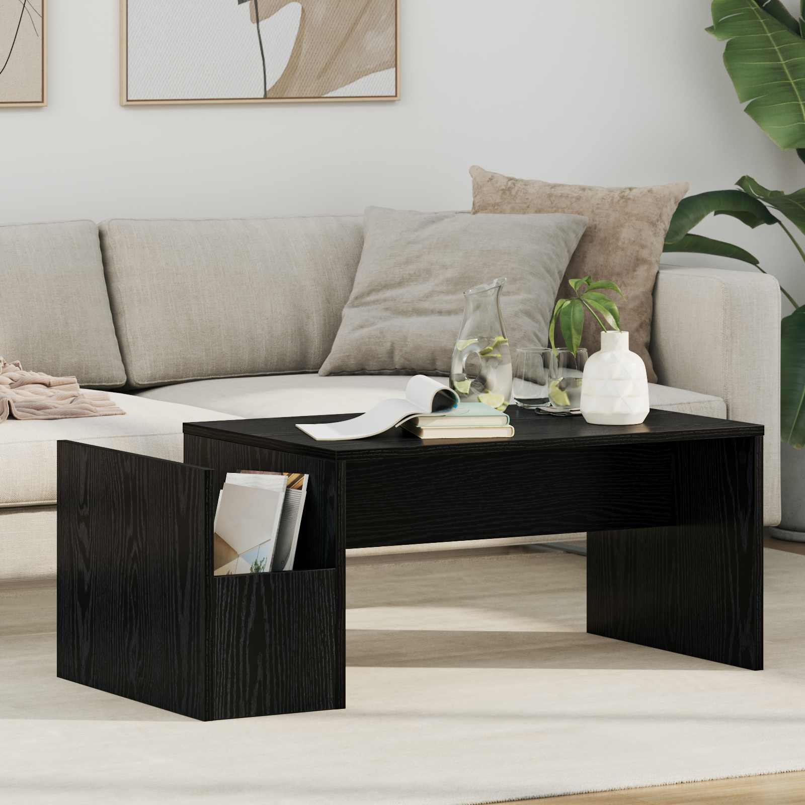 Kava Stol Crni hrast 90 x 45 x 35 cm Konstruirano drvo