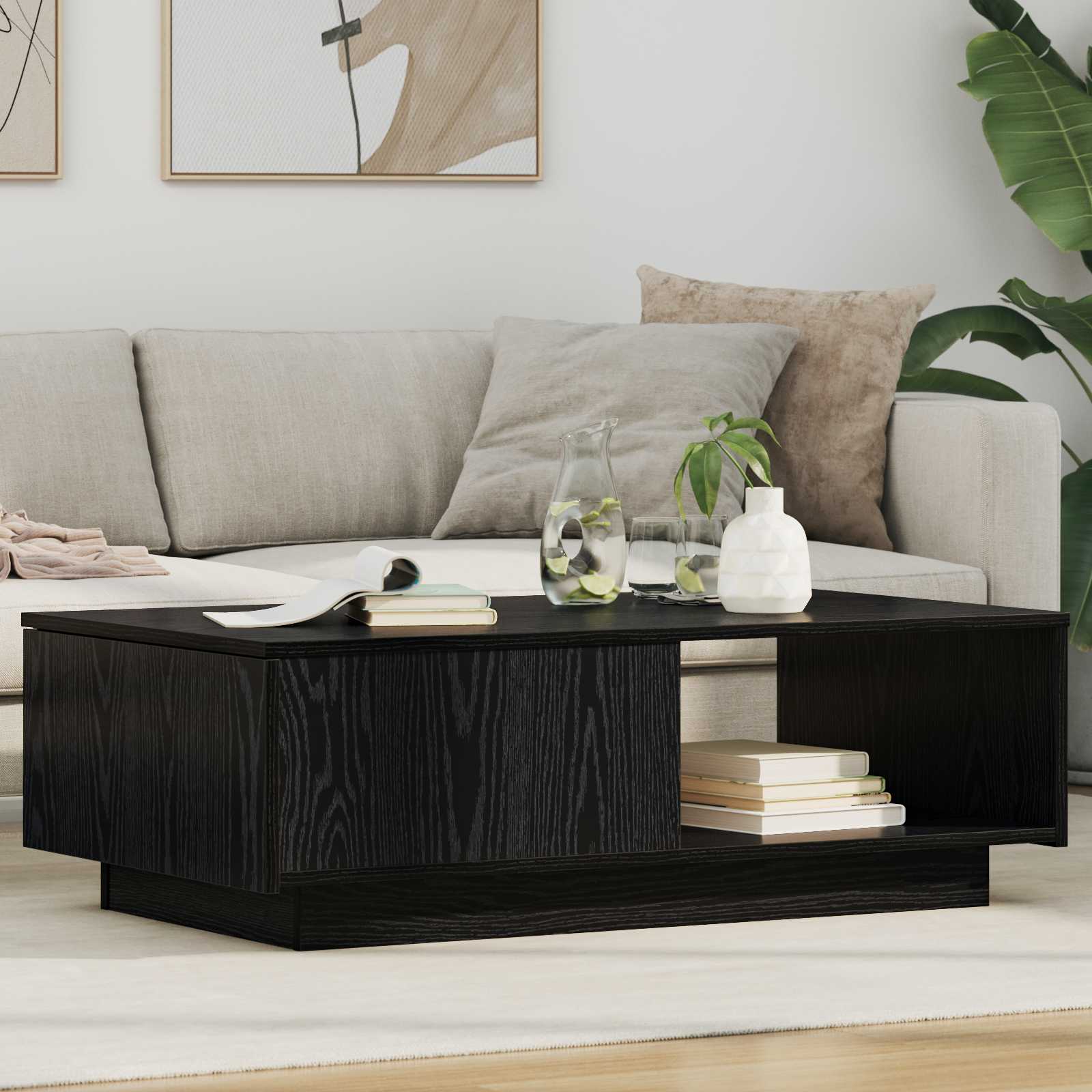 Kava Stol Crni hrast 95 x 55 x 31 cm Konstruirano drvo