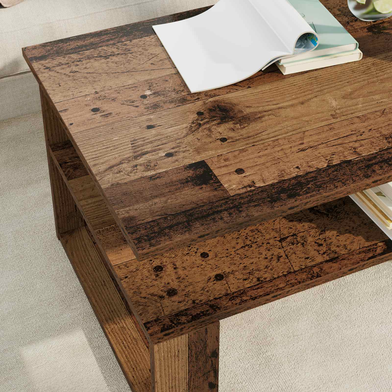 Kava Stol Staro drvo 90 x 50 x 40 cm Konstruirano drvo
