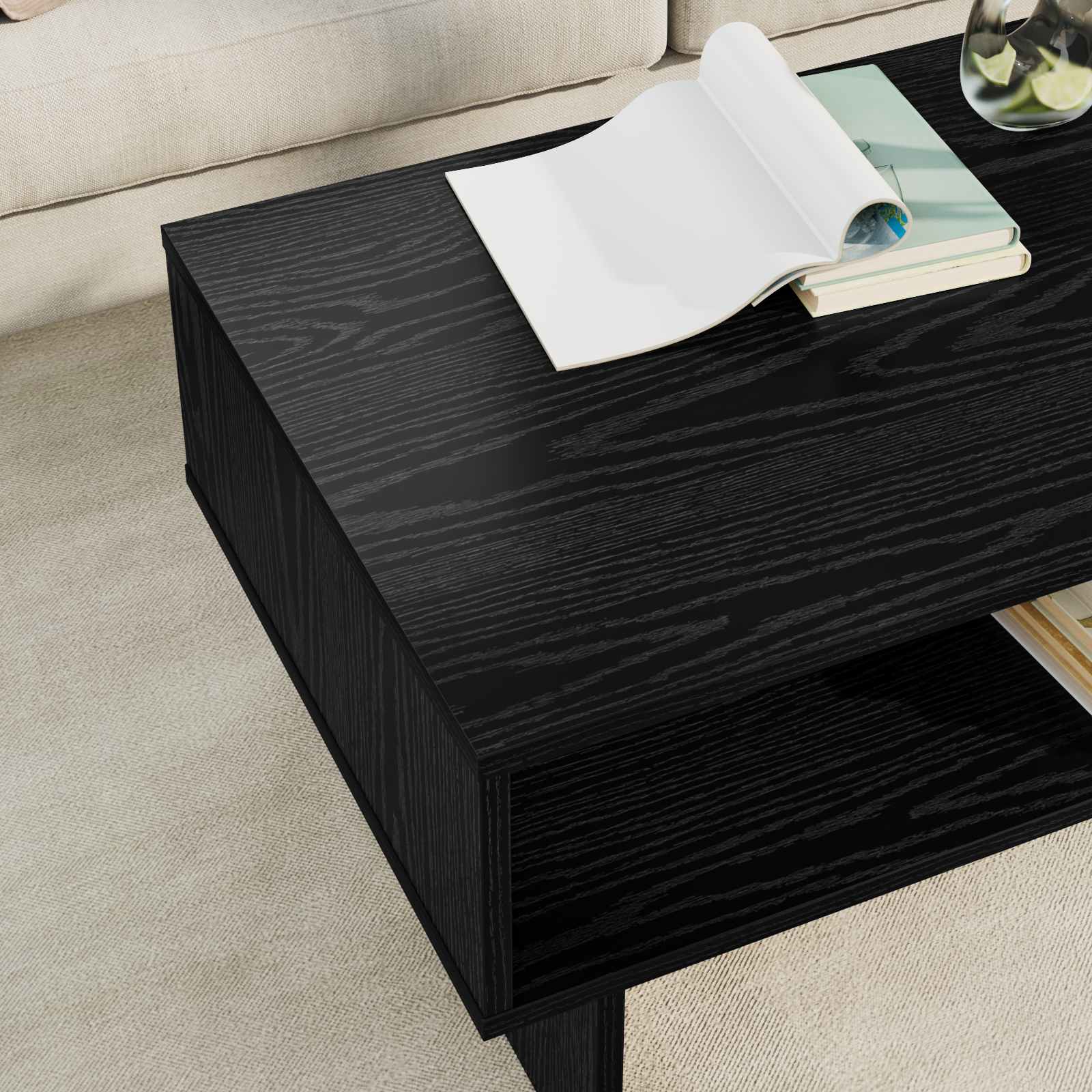 Kava Stol Crni hrast 80 x 46 x 35 cm Konstruirano drvo