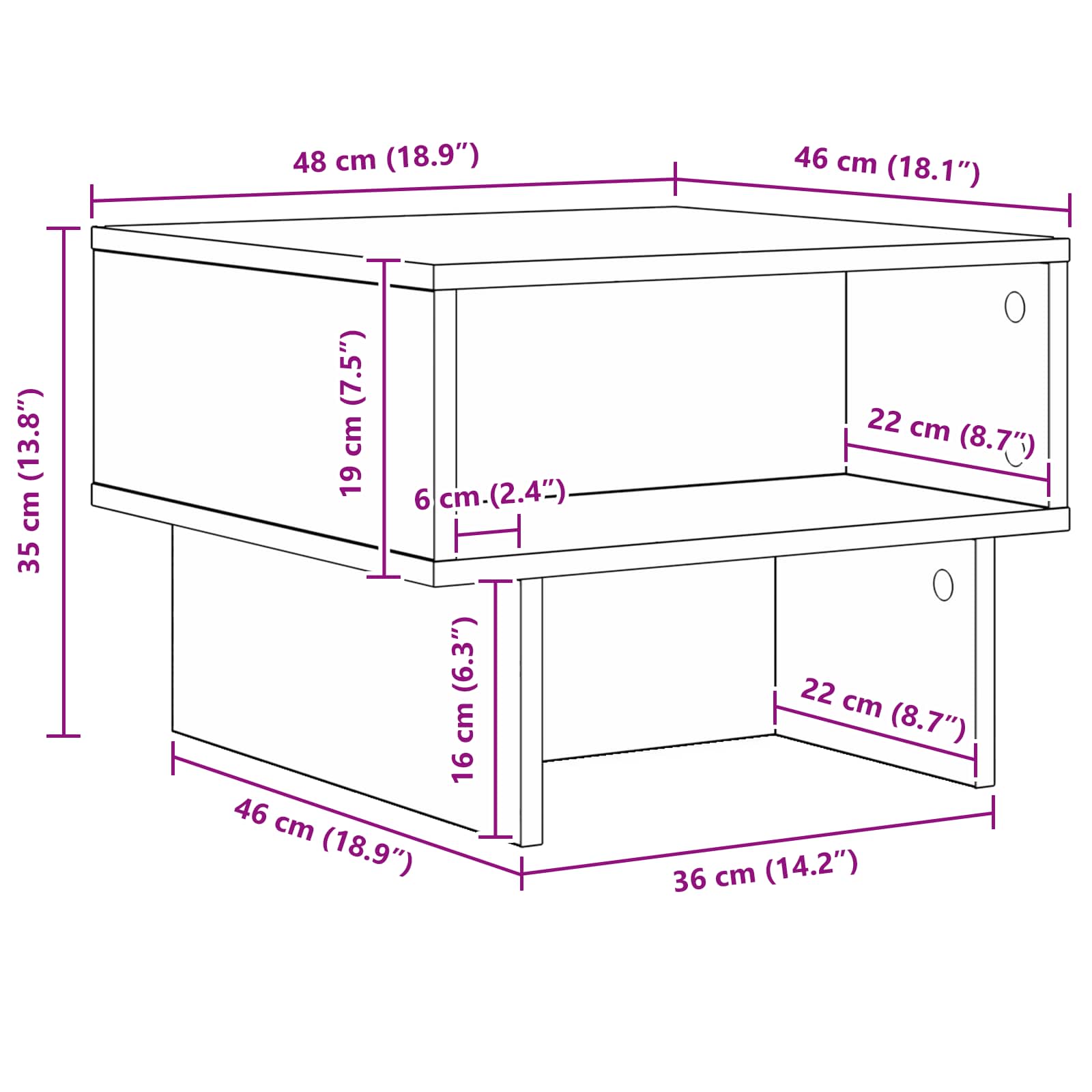 Kava Stol Betonski sivi 48 x 46 x 35 cm Konstruirano drvo
