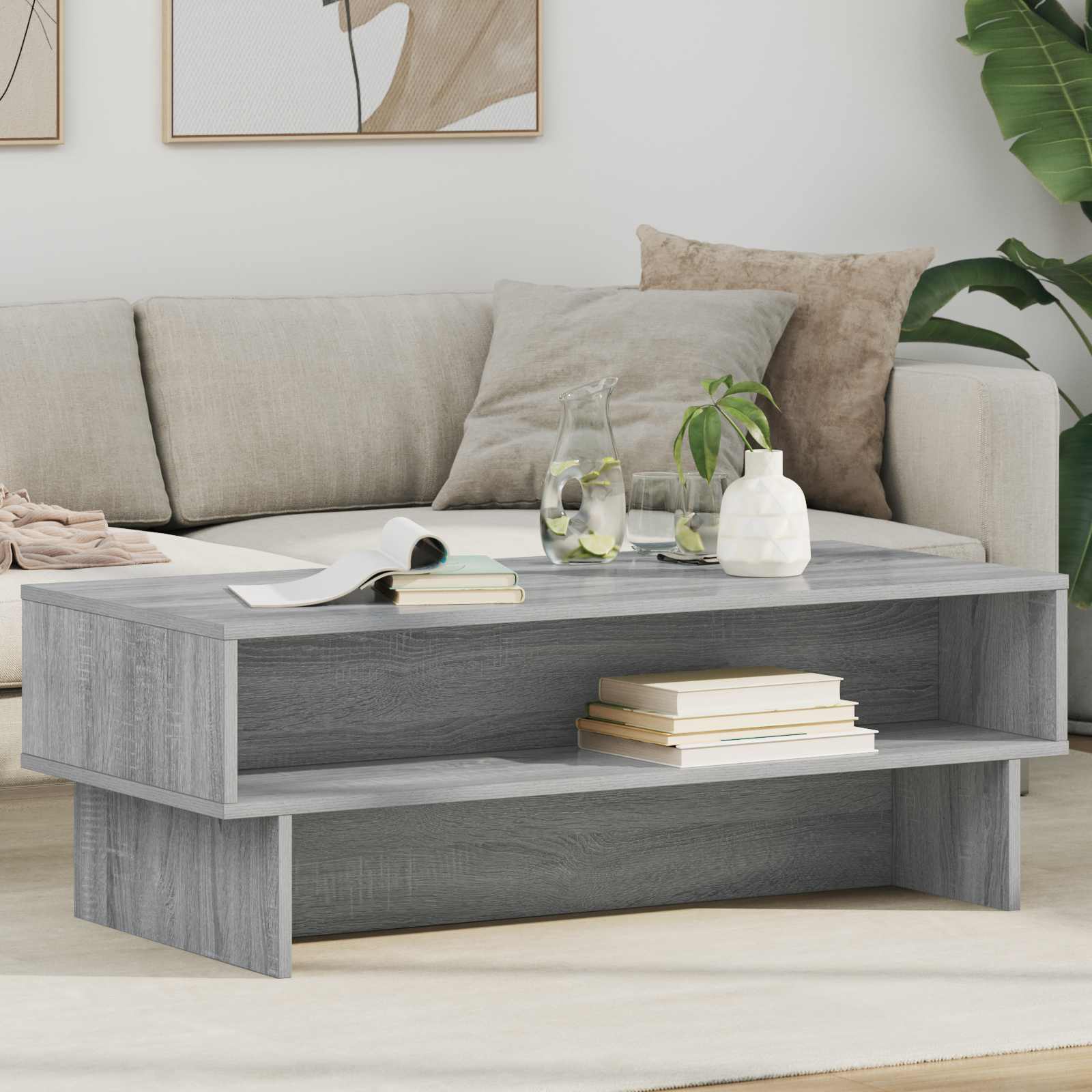 Kava Stol Siva Sonoma 100 x 46 x 35 cm Konstruirano drvo