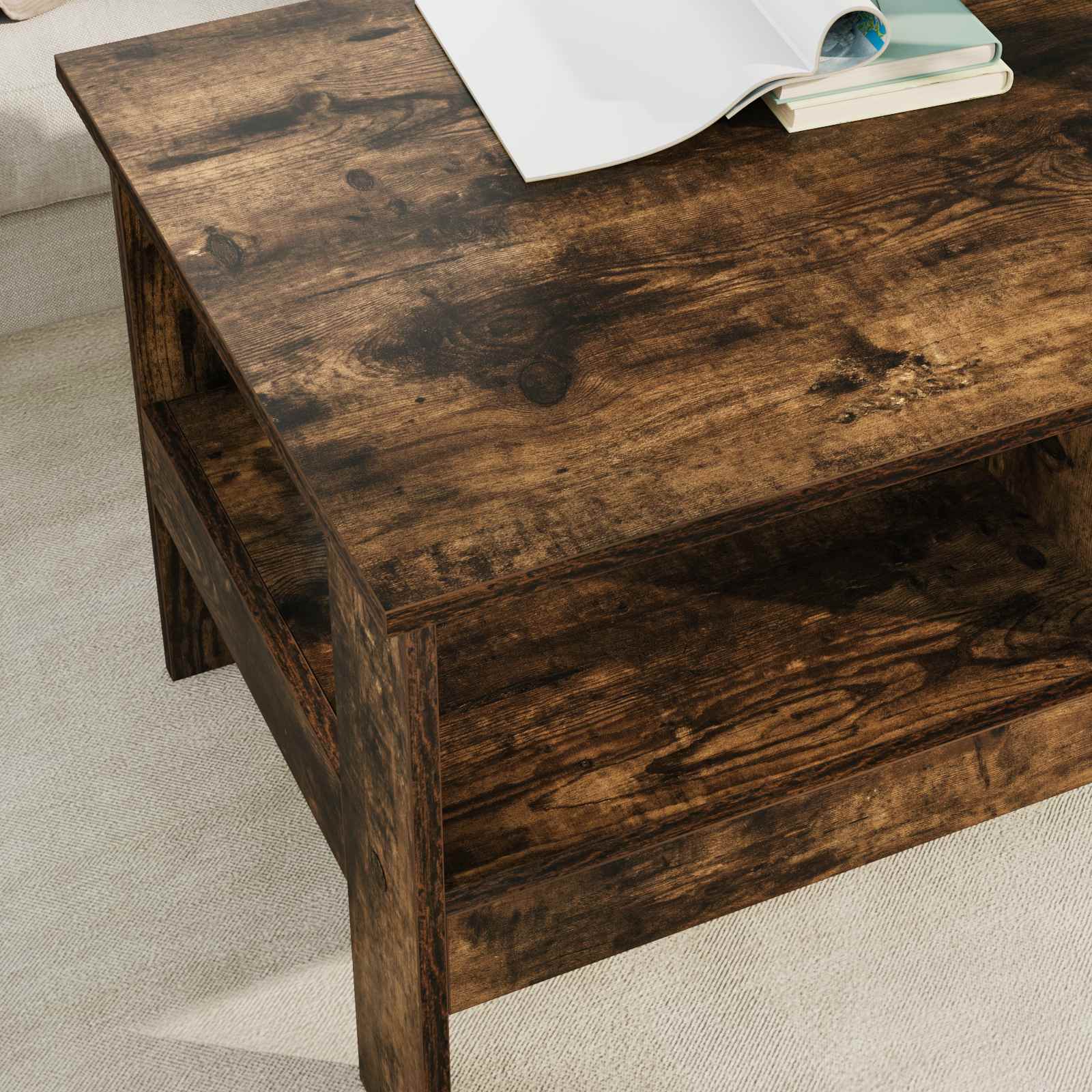 Kava Stol Dimljeni hrast 90 x 50 x 45 cm Konstruirano drvo