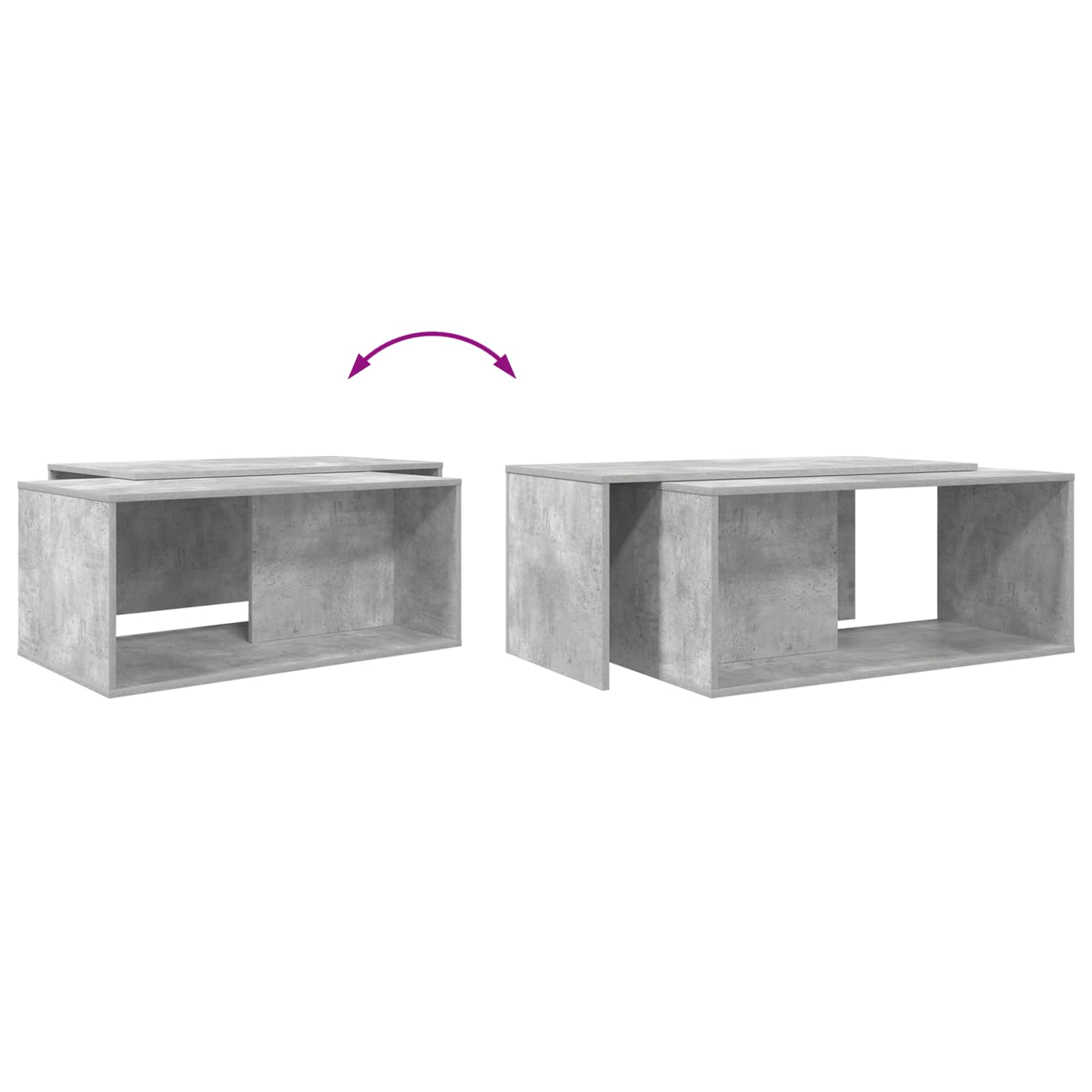 Set stolića za kavu 2 pcs Betonski sivi Konstruirano drvo