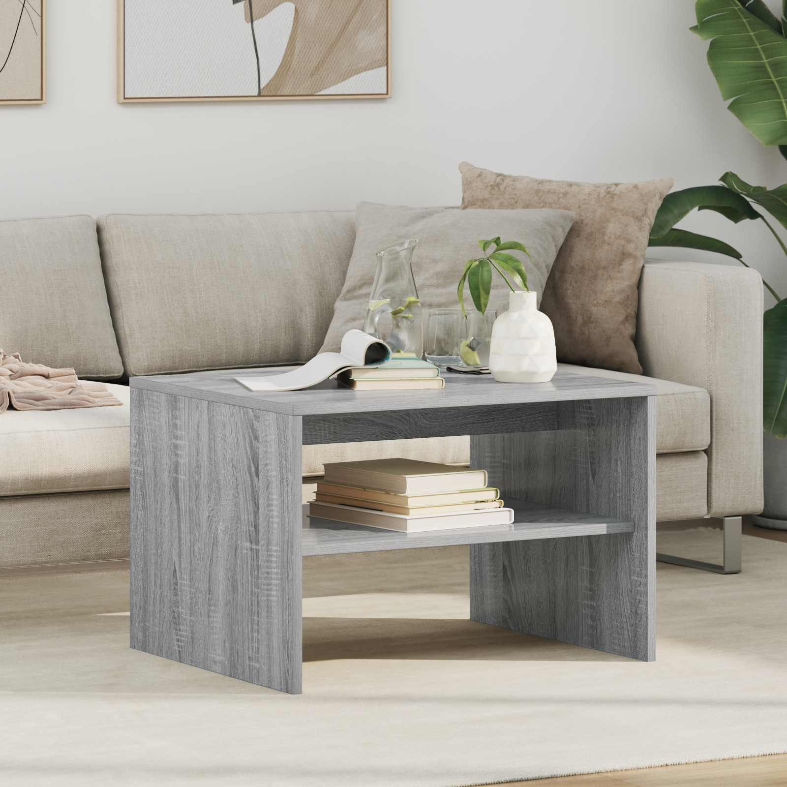 Kava Stol Siva Sonoma 60 x 50 x 40 cm Konstruirano drvo