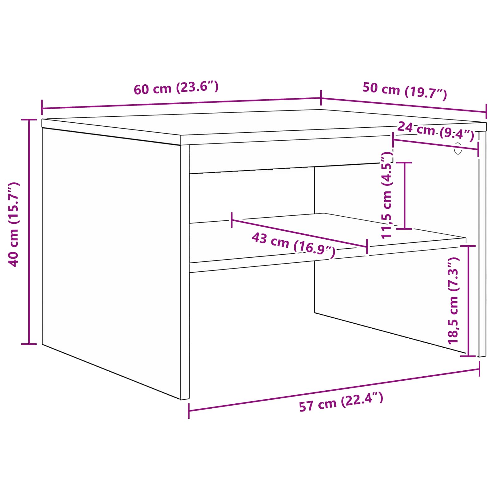 Kava Stol Staro drvo 60 x 50 x 40 cm Konstruirano drvo