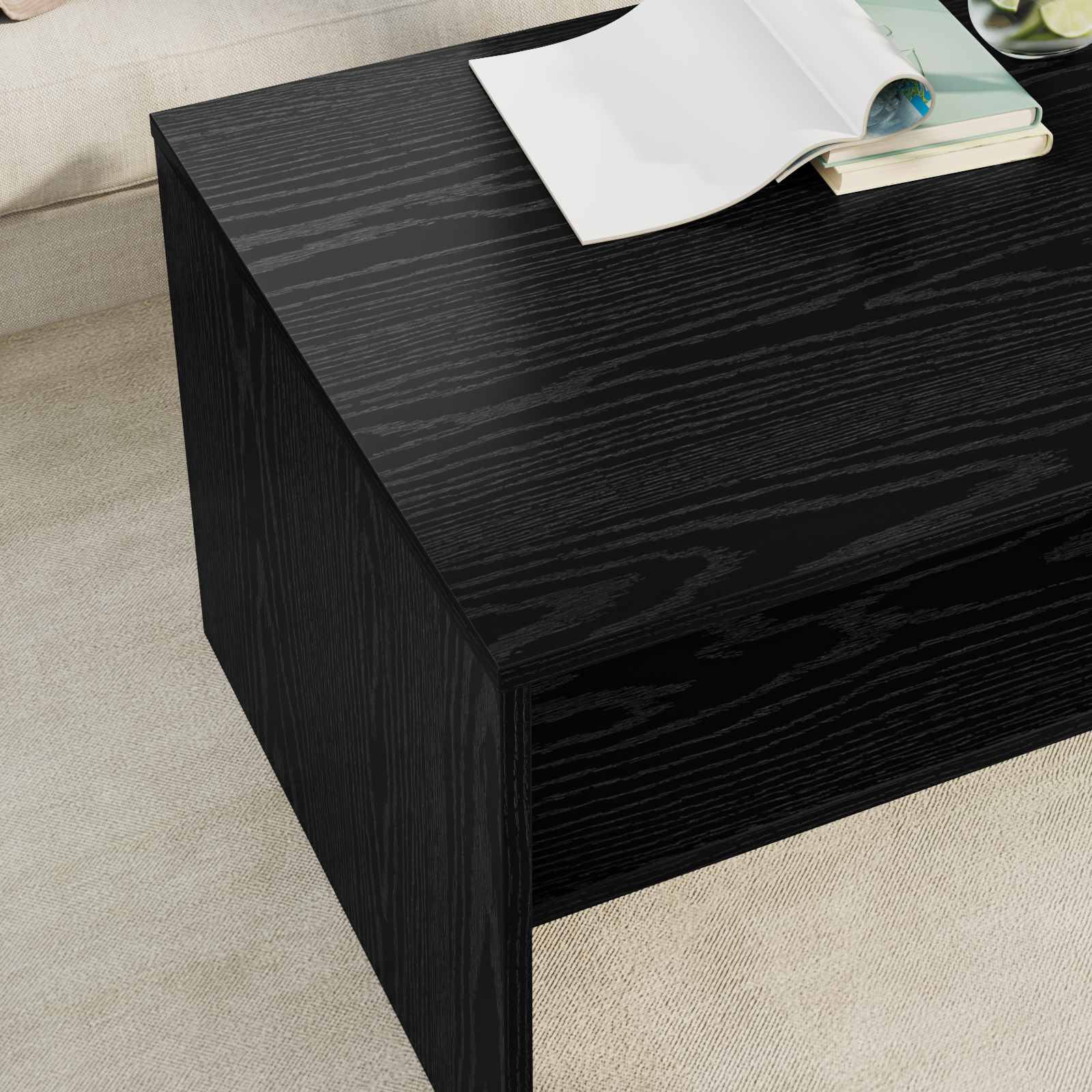 Kava Stol Crni hrast 80 x 50 x 40 cm Konstruirano drvo
