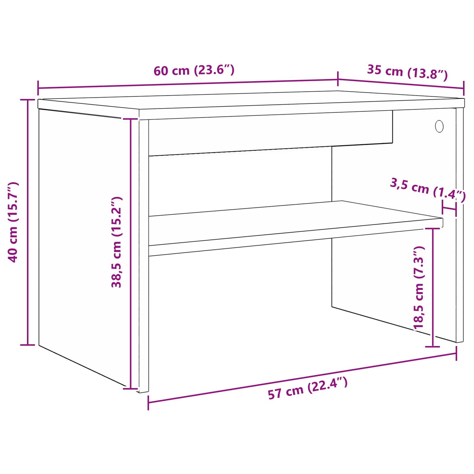 TV ormar Umjetnički hrast 60 x 35 x 40 cm Konstruirano drvo