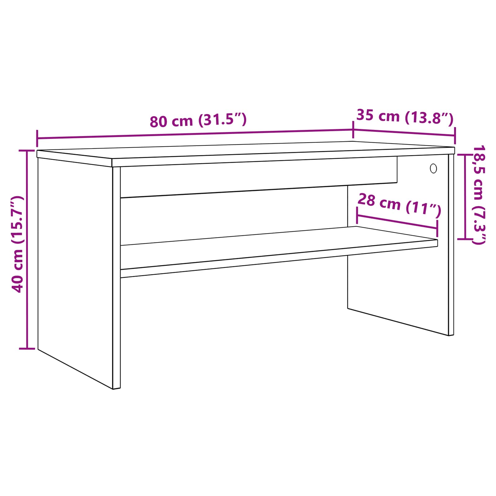 TV ormar Umjetnički hrast 80 x 35 x 40 cm Konstruirano drvo