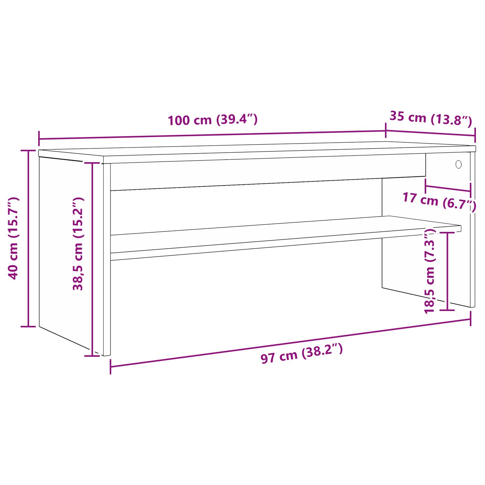 TV ormar Dimljeni hrast 100 x 35 x 40 cm Konstruirano drvo