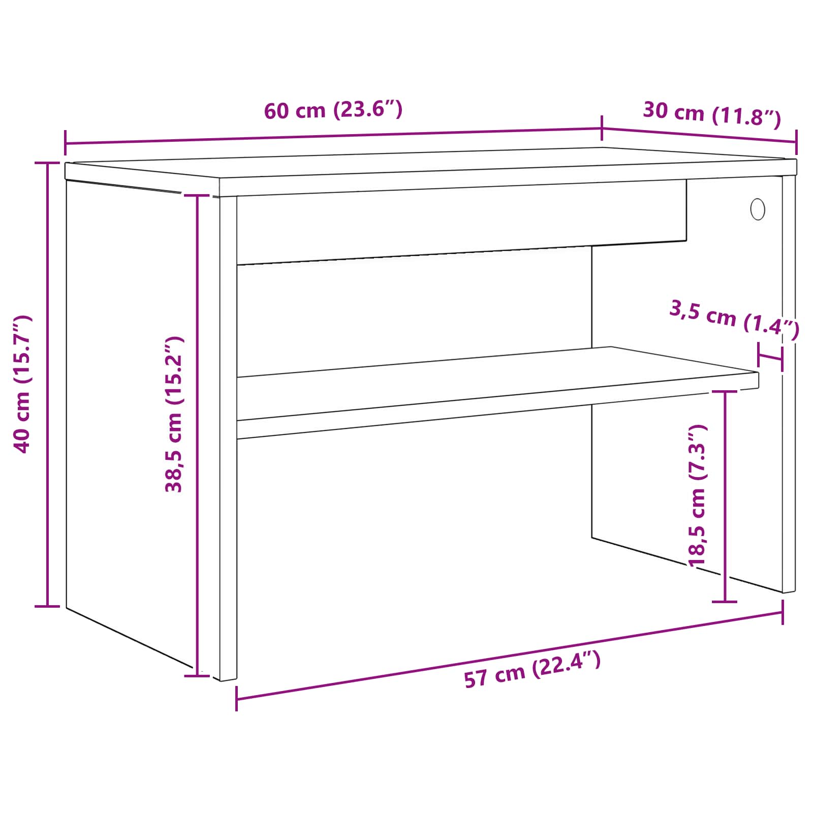 TV ormar Umjetnički hrast 60 x 30 x 40 cm Konstruirano drvo