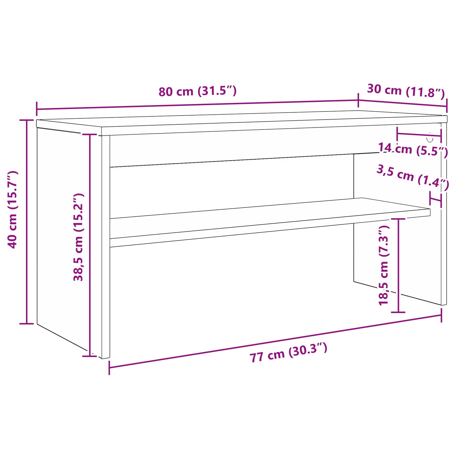 TV ormar Sonoma hrast 80 x 30 x 40 cm Konstruirano drvo