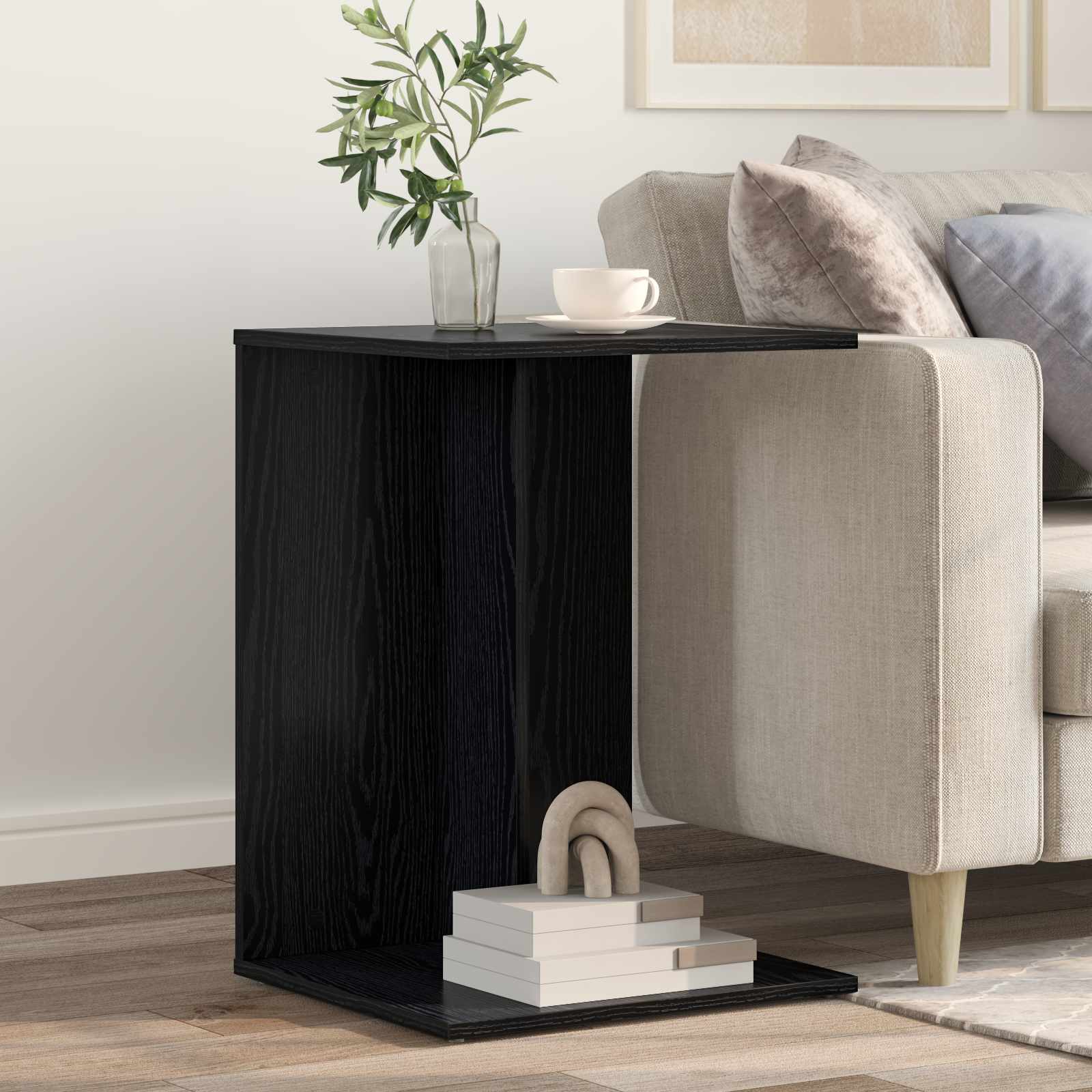 Bocni stol Crni hrast 45 x 40 x 62,5 cm Konstruirano drvo