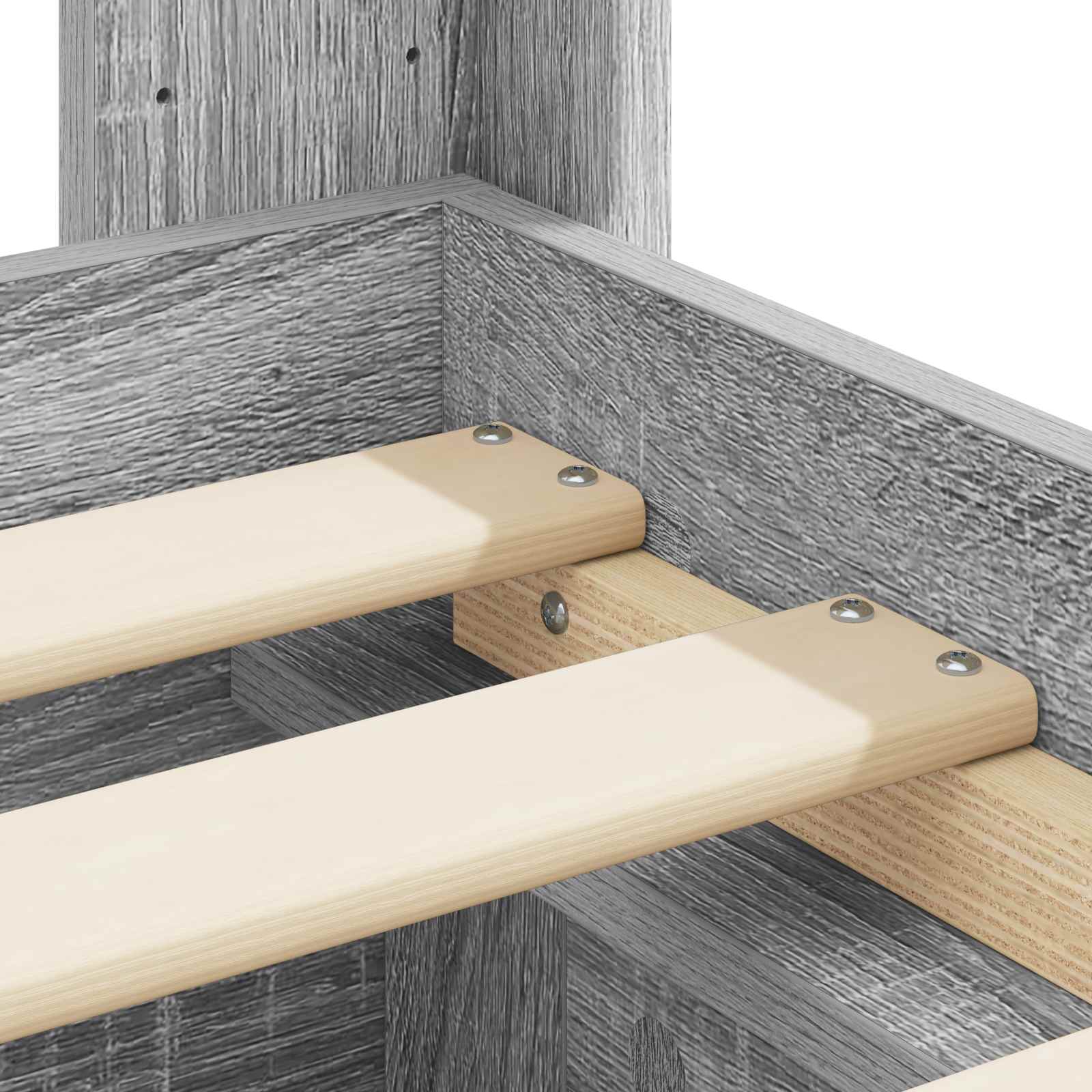 Krevetna konstrukcija s pohranom i uzglavljem 3 pcs