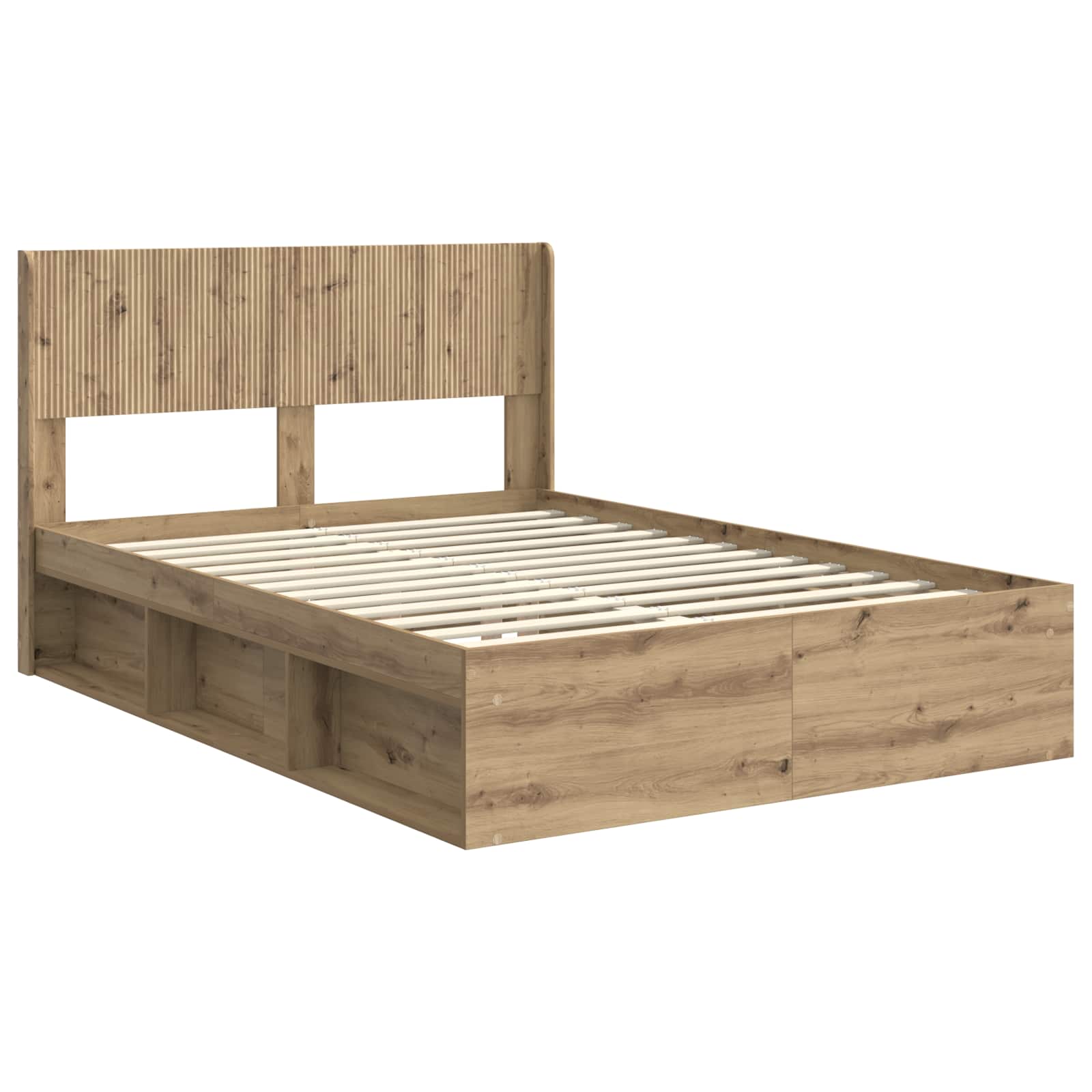 Krevetna konstrukcija s pohranom i uzglavljem Hrast artisan