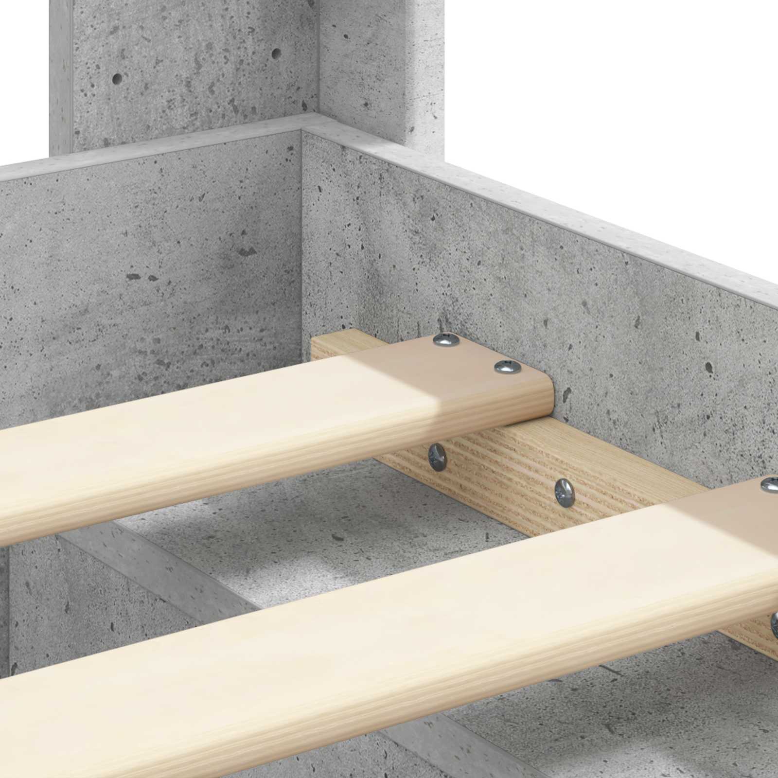 Krevetna konstrukcija s pohranom i uzglavljem Betonska siva