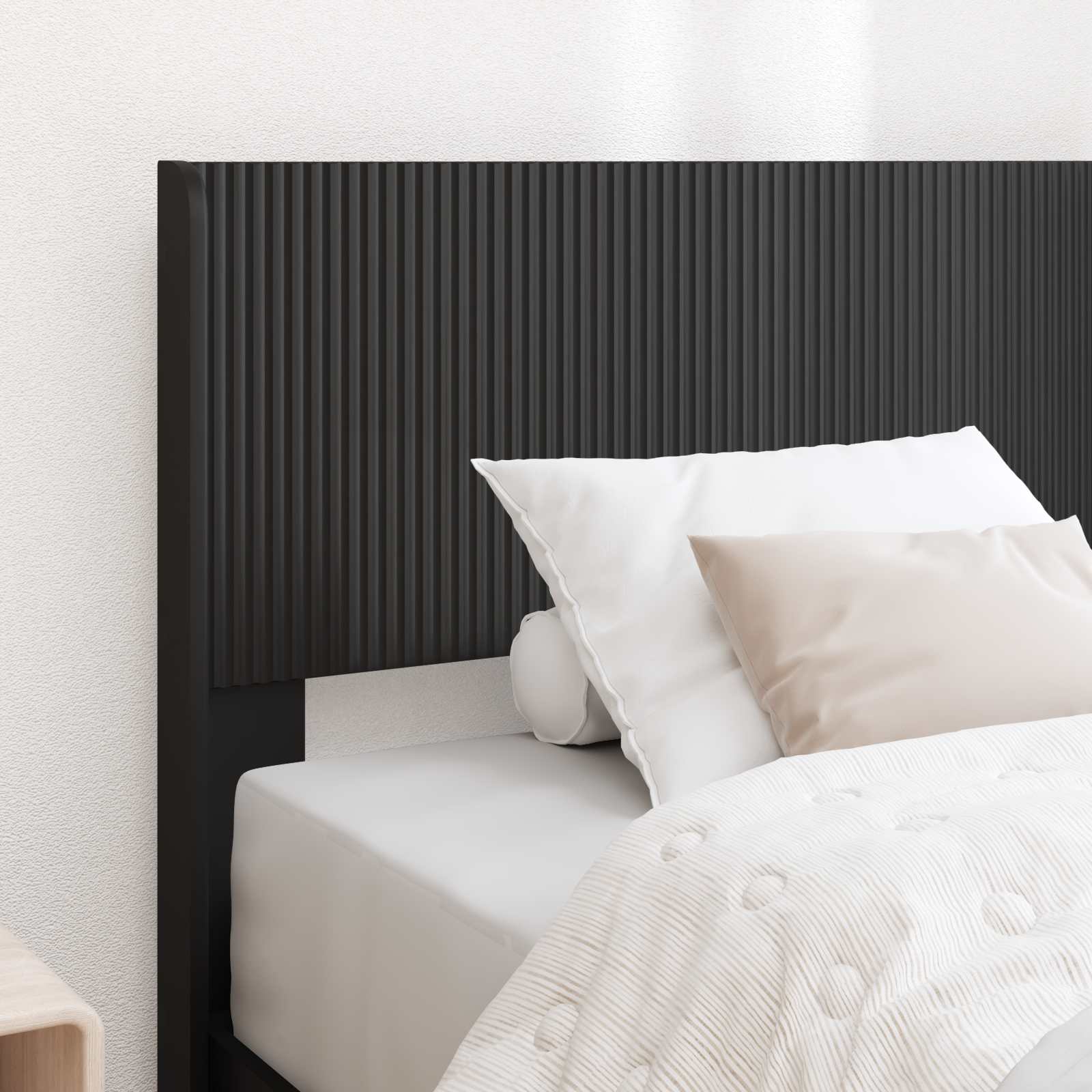 Krevetna konstrukcija s pohranom i uzglavljem Crna 100 x 200 cm