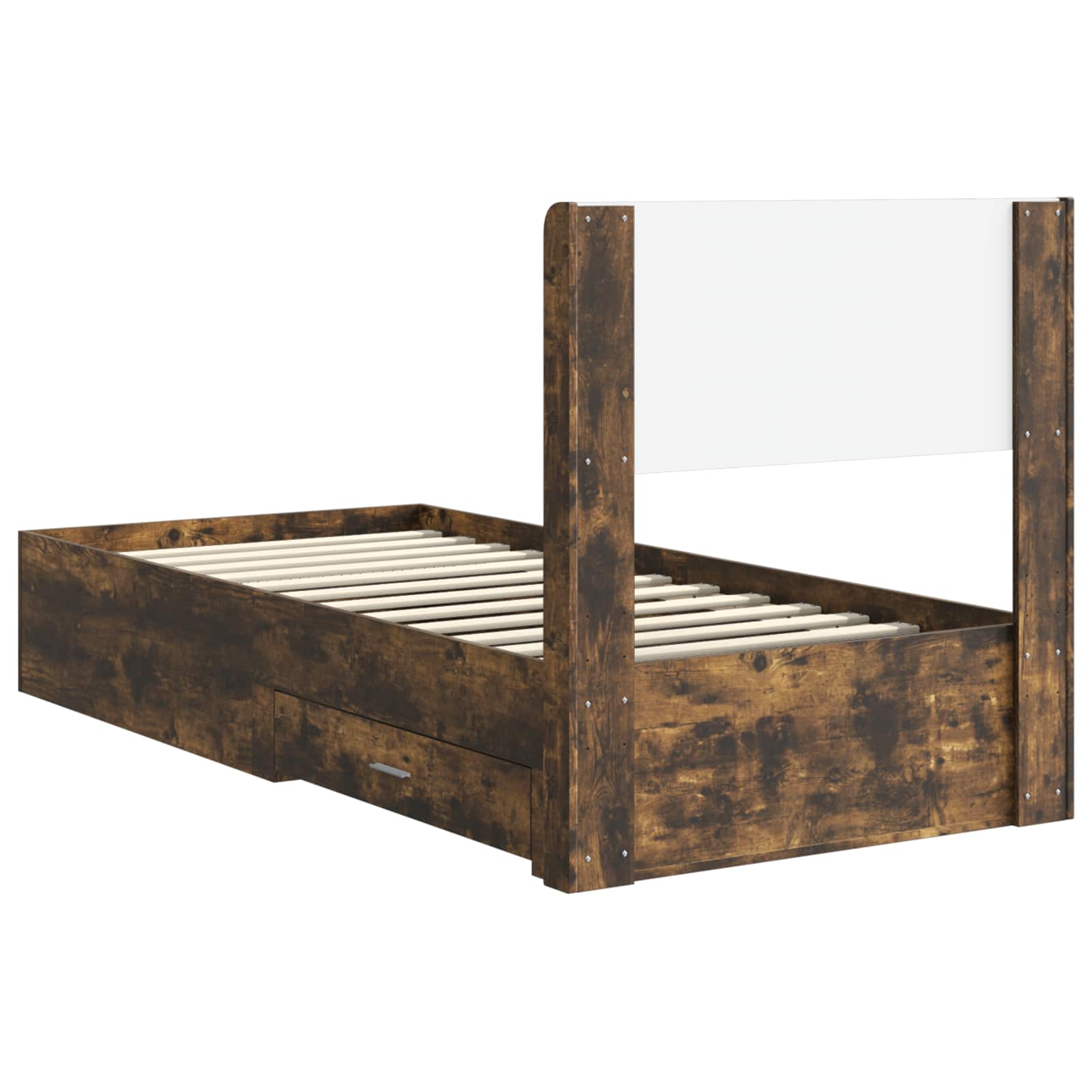 Krevetna konstrukcija s pohranom i uzglavljem Dimljeni hrast