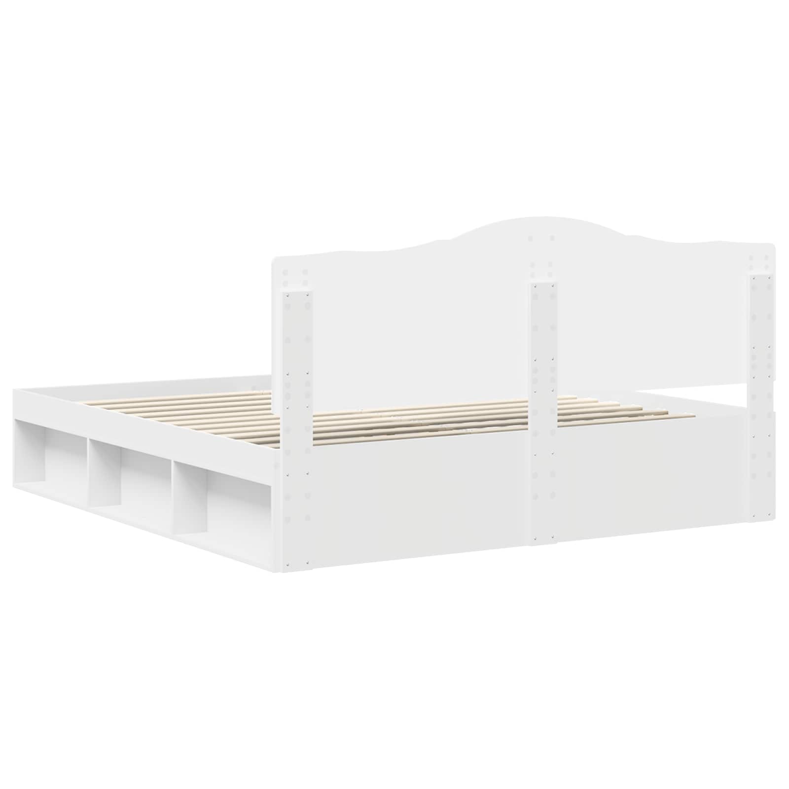 Krevetna konstrukcija Bijelo 200 x 200 cm Čvrsto borovo drvo