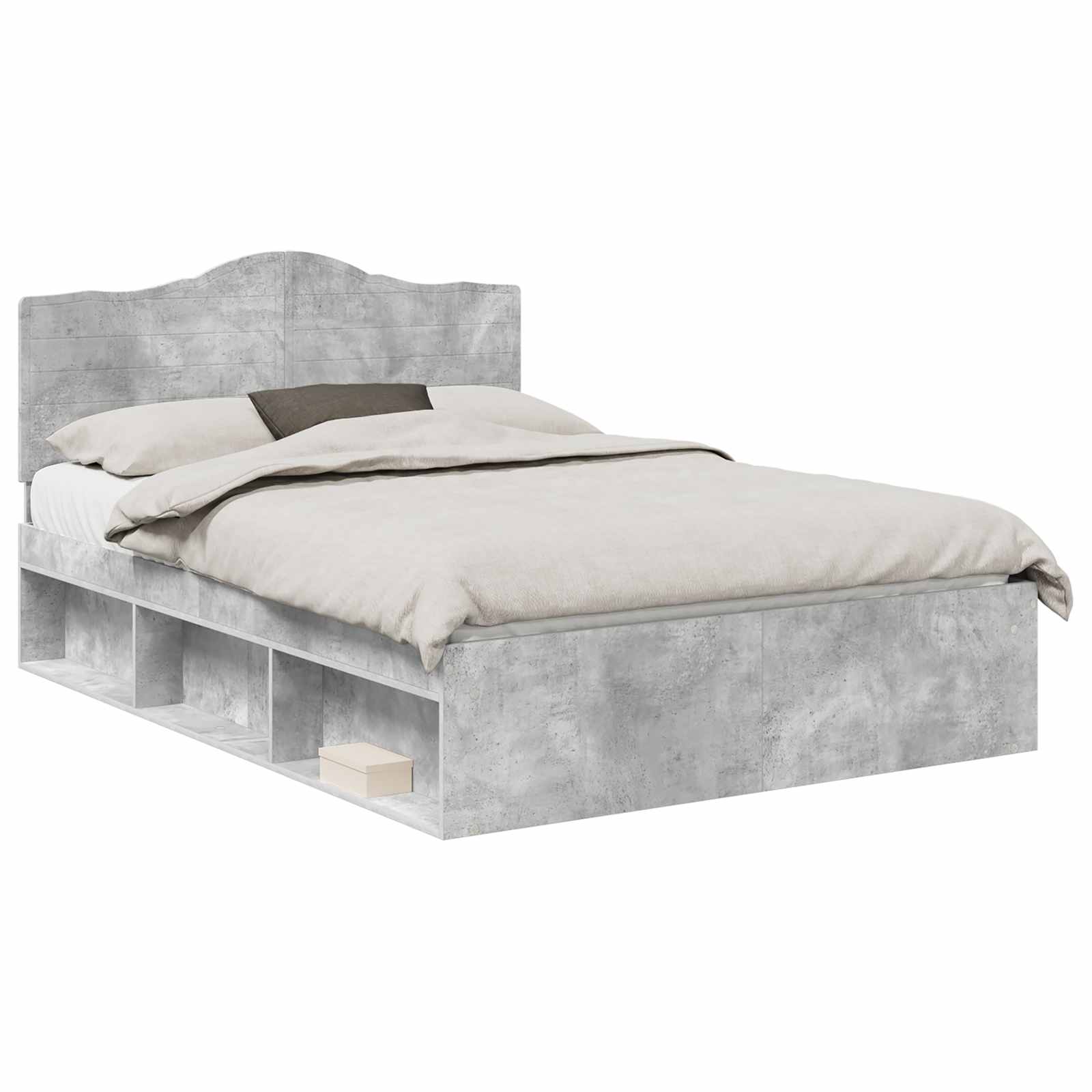 Krevetna konstrukcija Beton 160 x 200 cm Čvrsto borovo drvo
