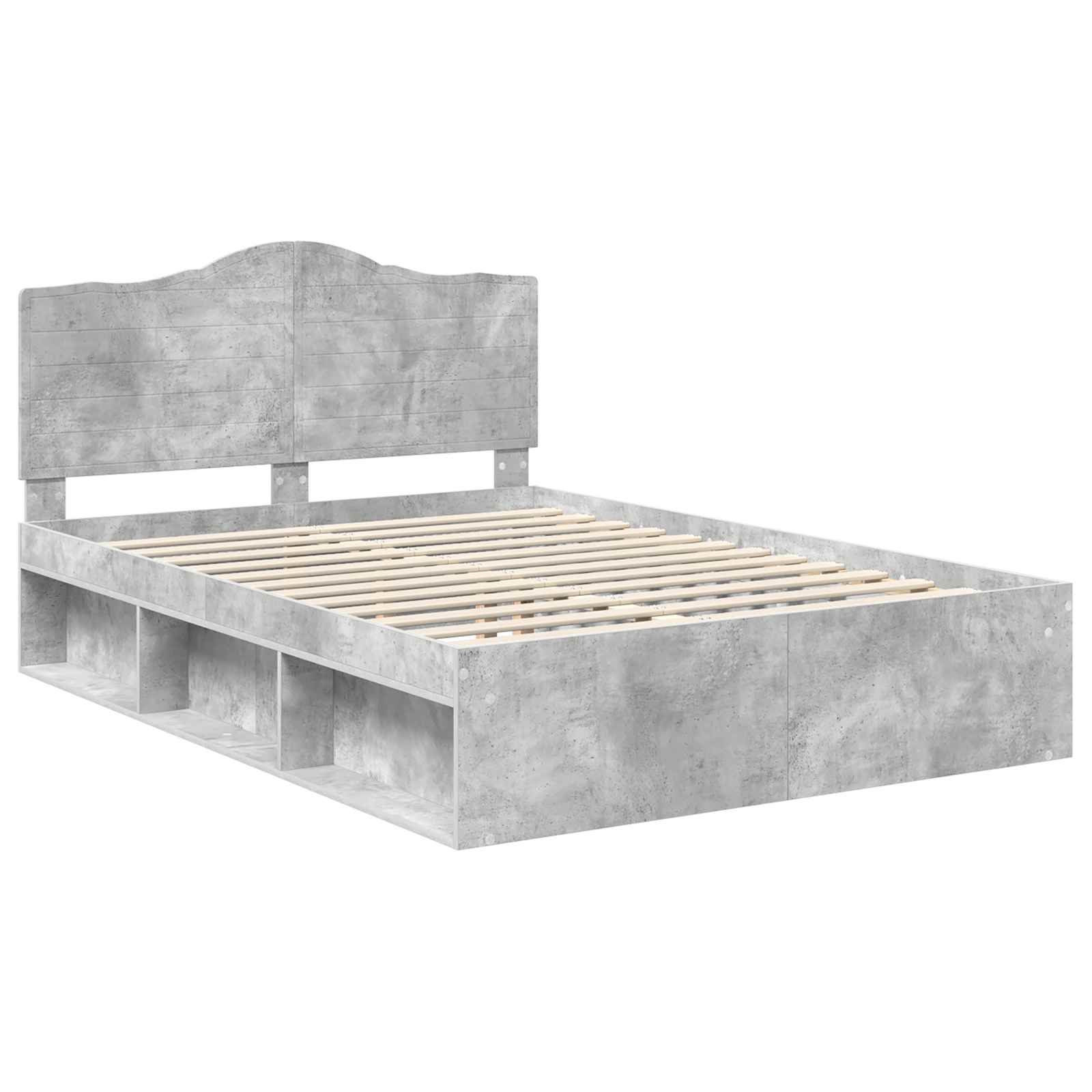 Krevetna konstrukcija Beton 160 x 200 cm Čvrsto borovo drvo